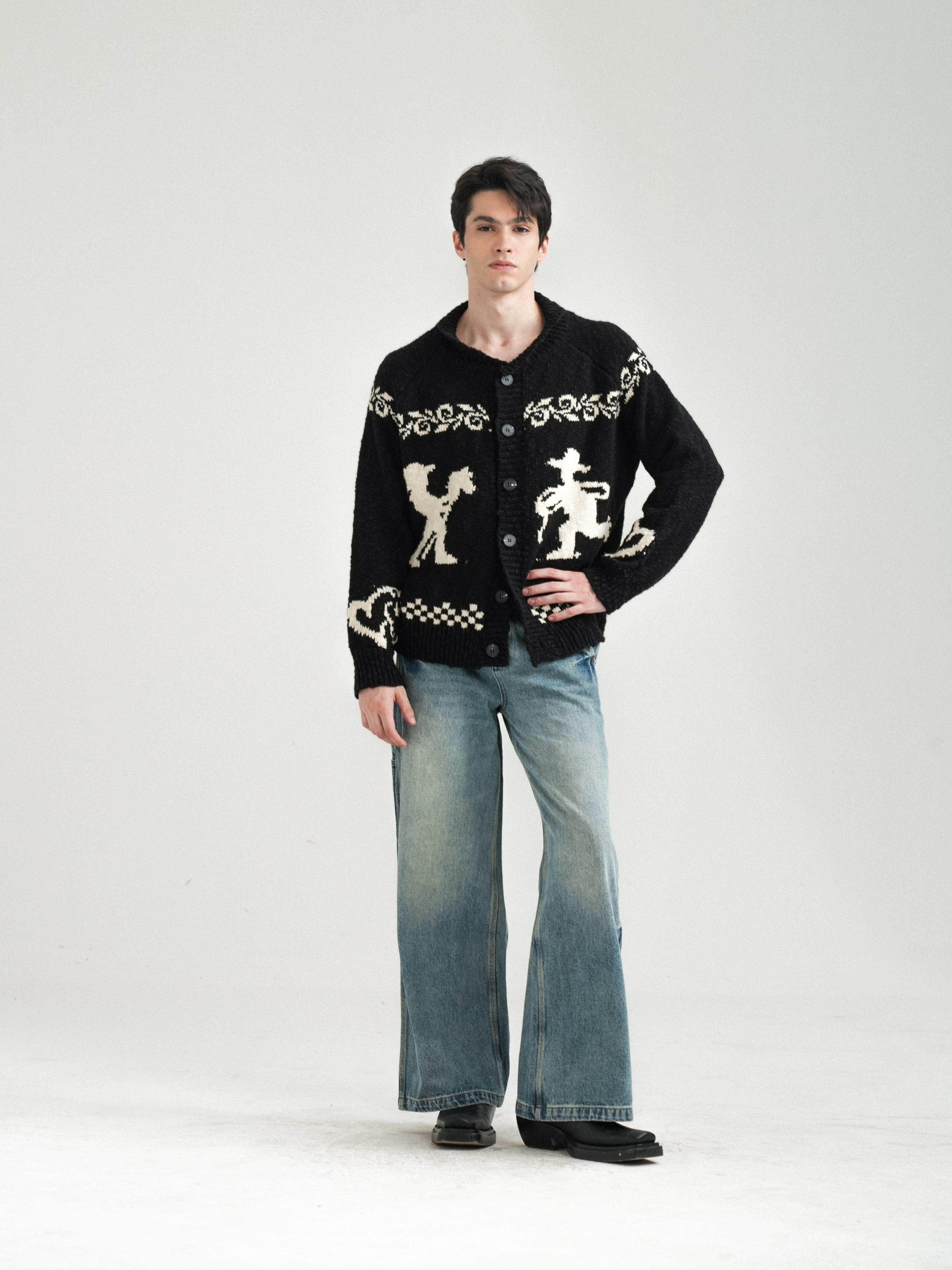 Cowboy Intarsia Cardigan - Image 2