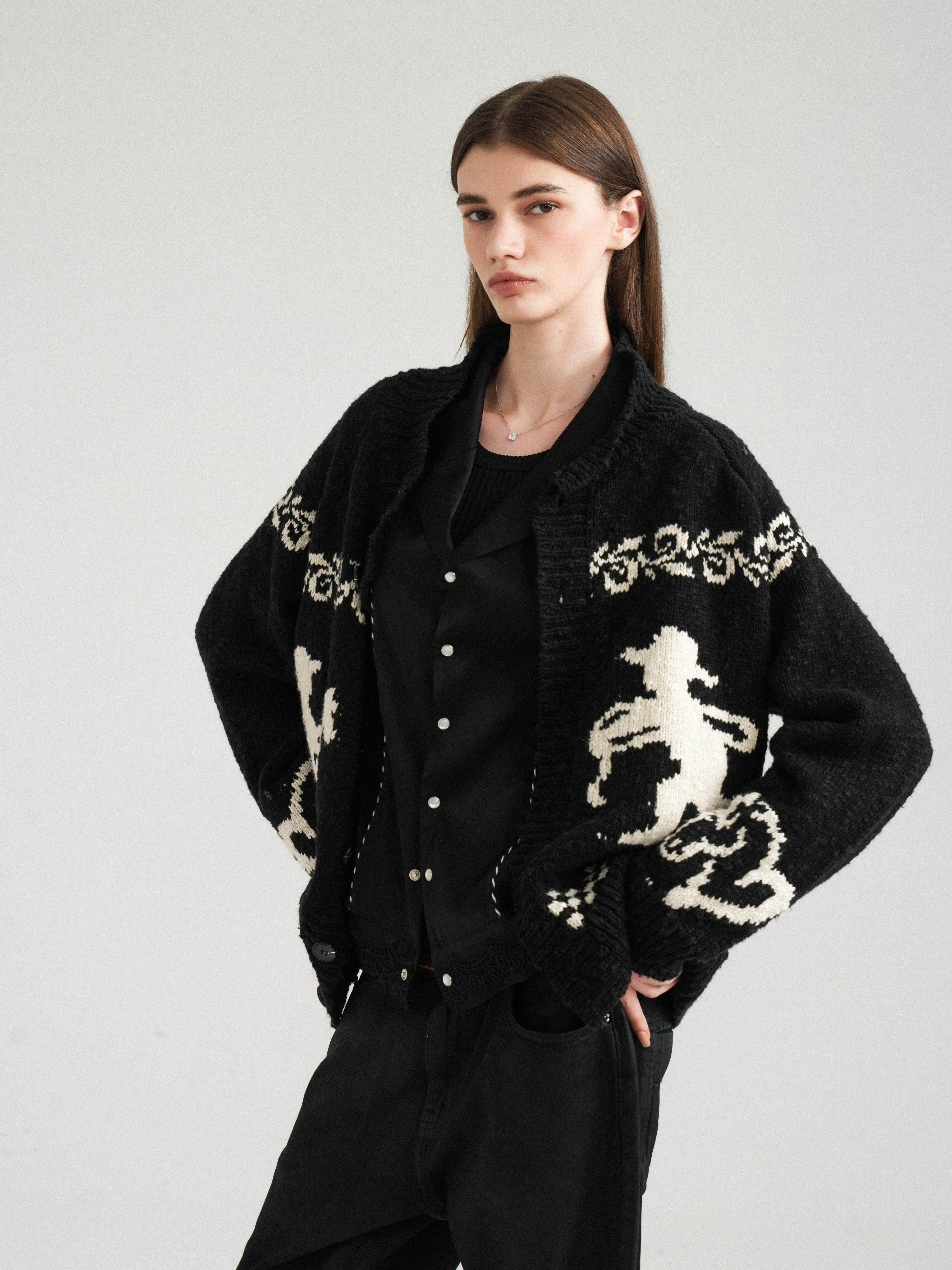 Cowboy Intarsia Cardigan - Image 3