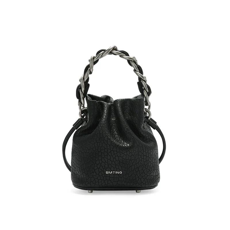 Cowhide Chain Bucket Bag - Image 2