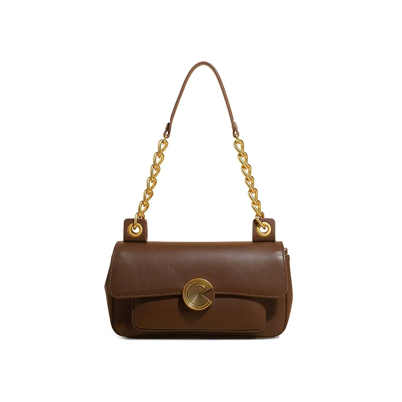 Cowhide Chain Shoulder Bag - Image 3