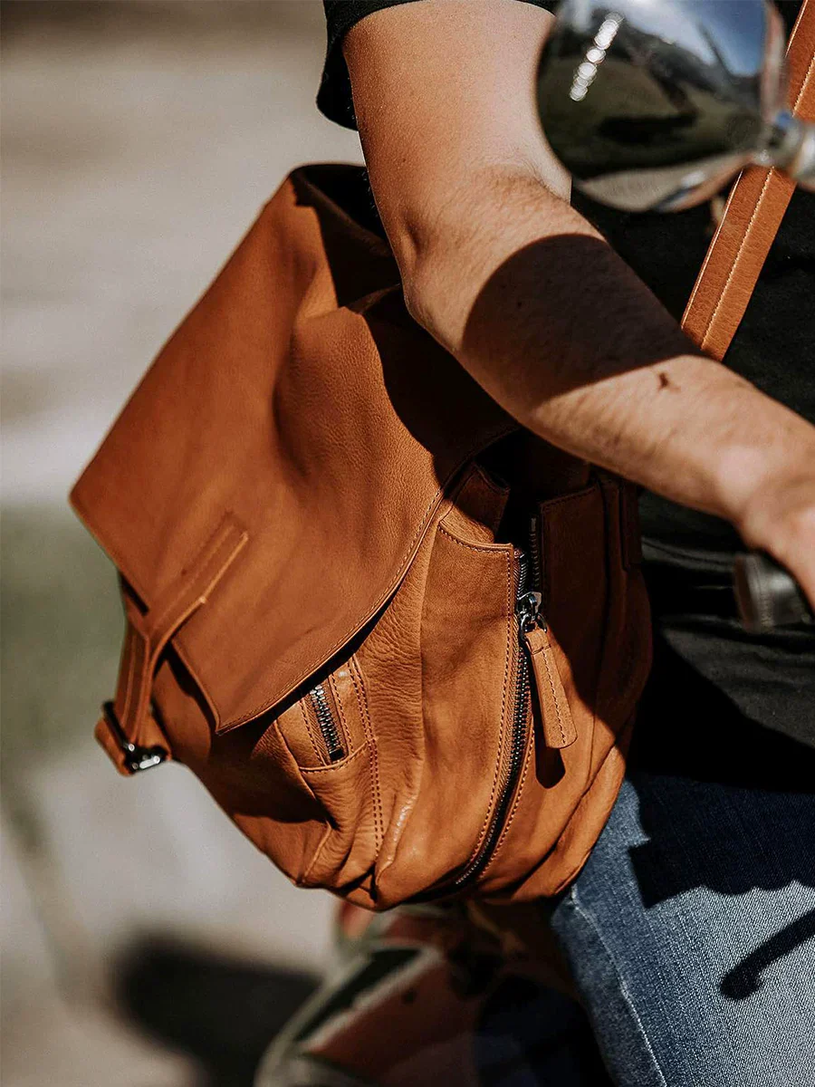 Cowhide Leather Crossbody Messenger Bag