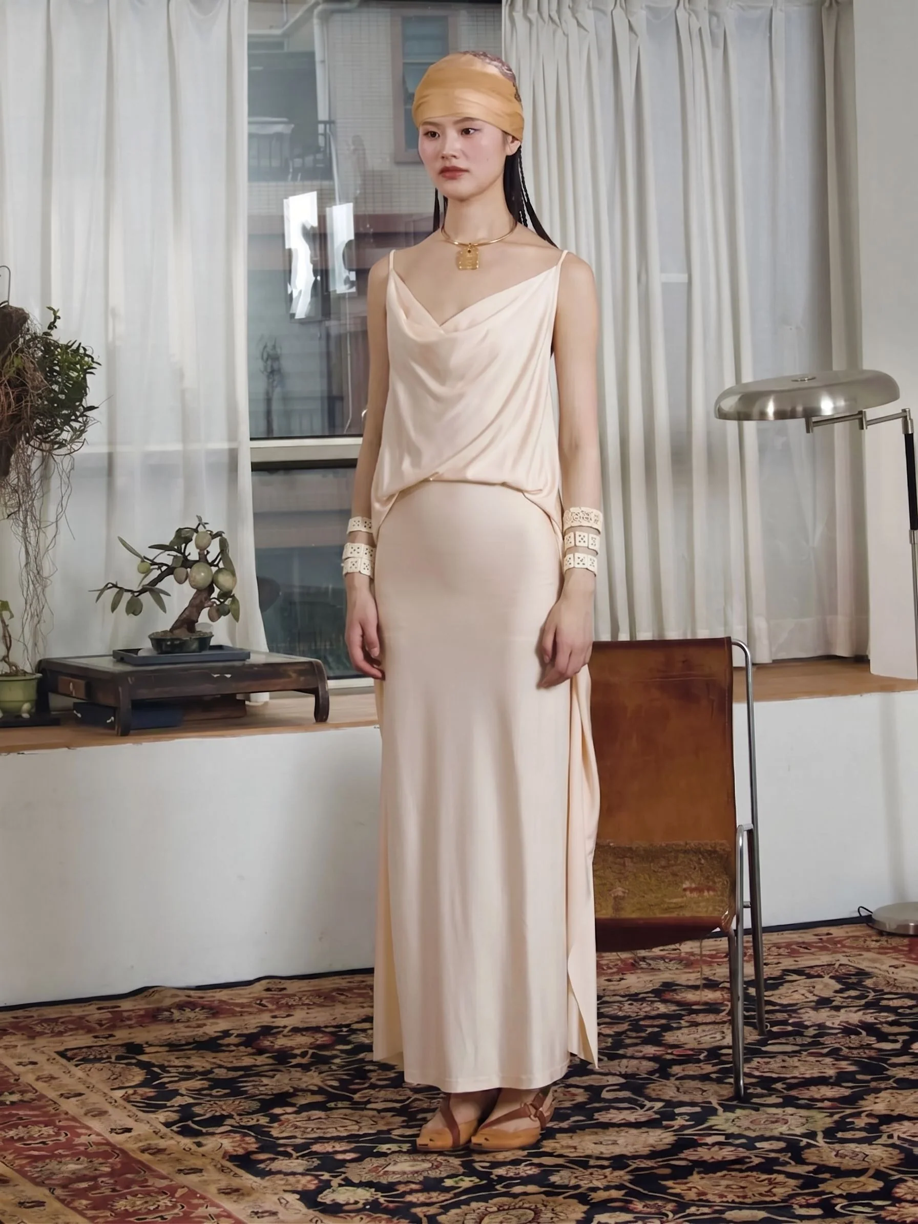 Cowl Drape Maxi Dress