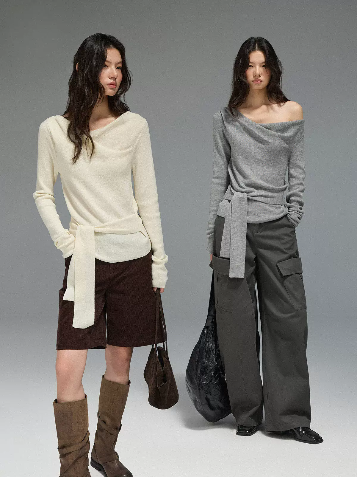 Cowl Neck Tie Sweater