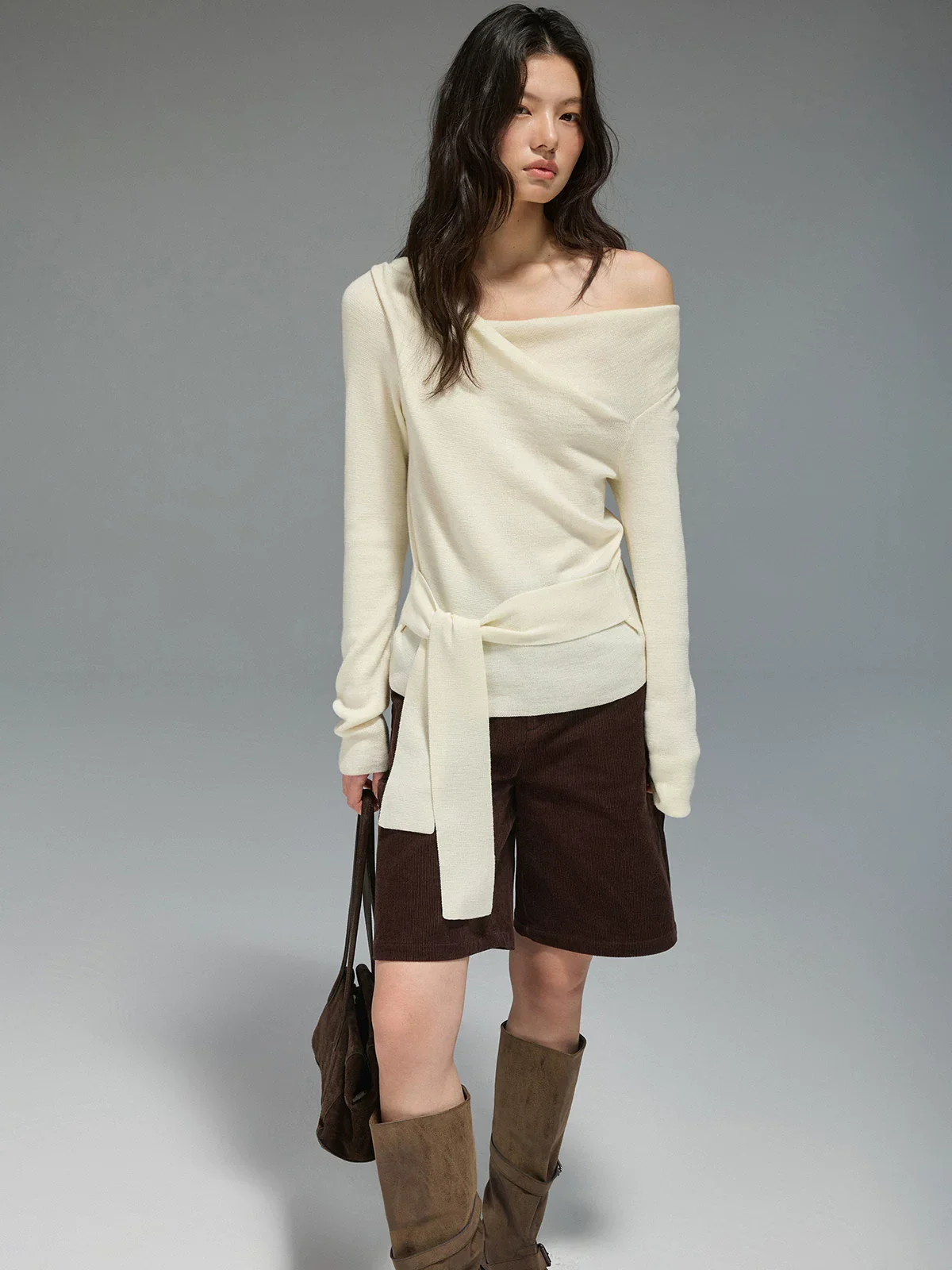 Cowl Neck Tie Sweater - Image 4