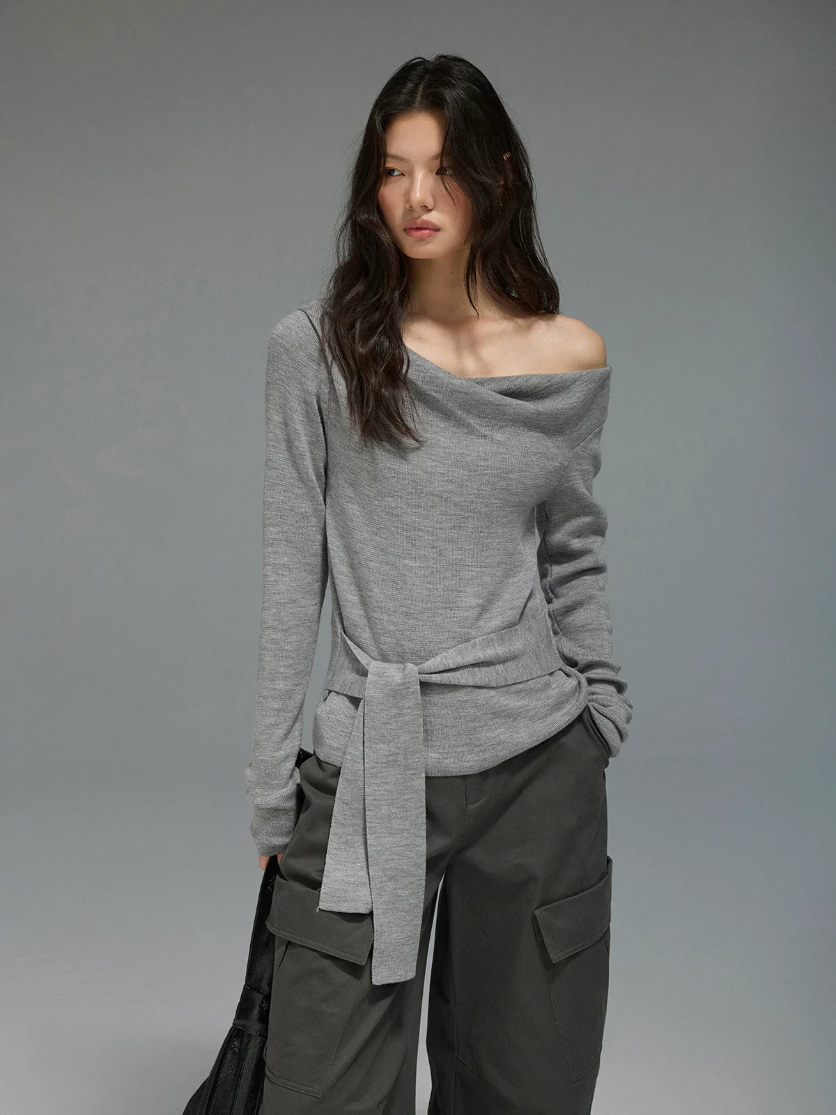 Cowl Neck Tie Sweater - Image 5