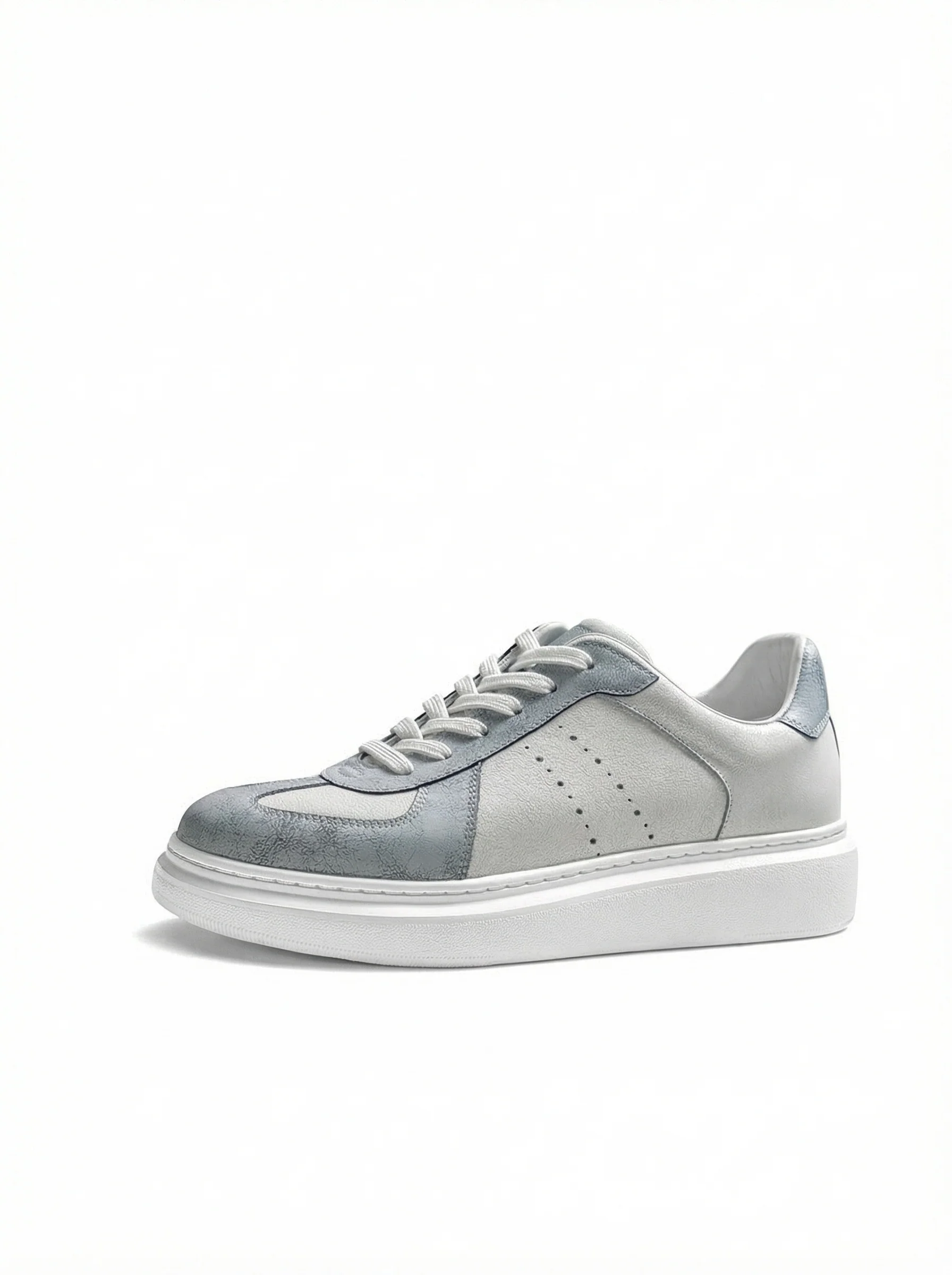 Crackled Leather Platform Sneakers