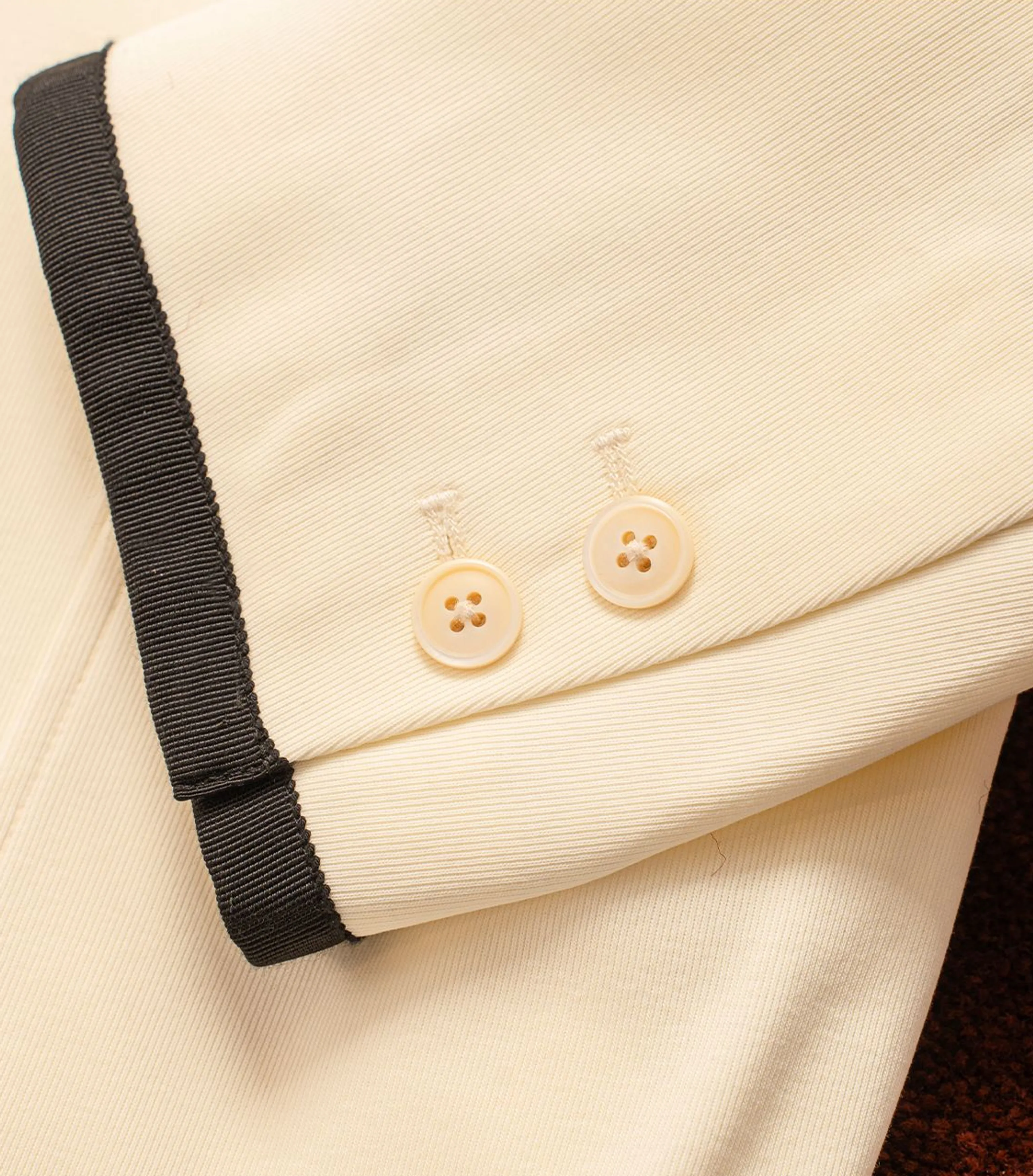 Cream Contrast Piped Suit - Image 6