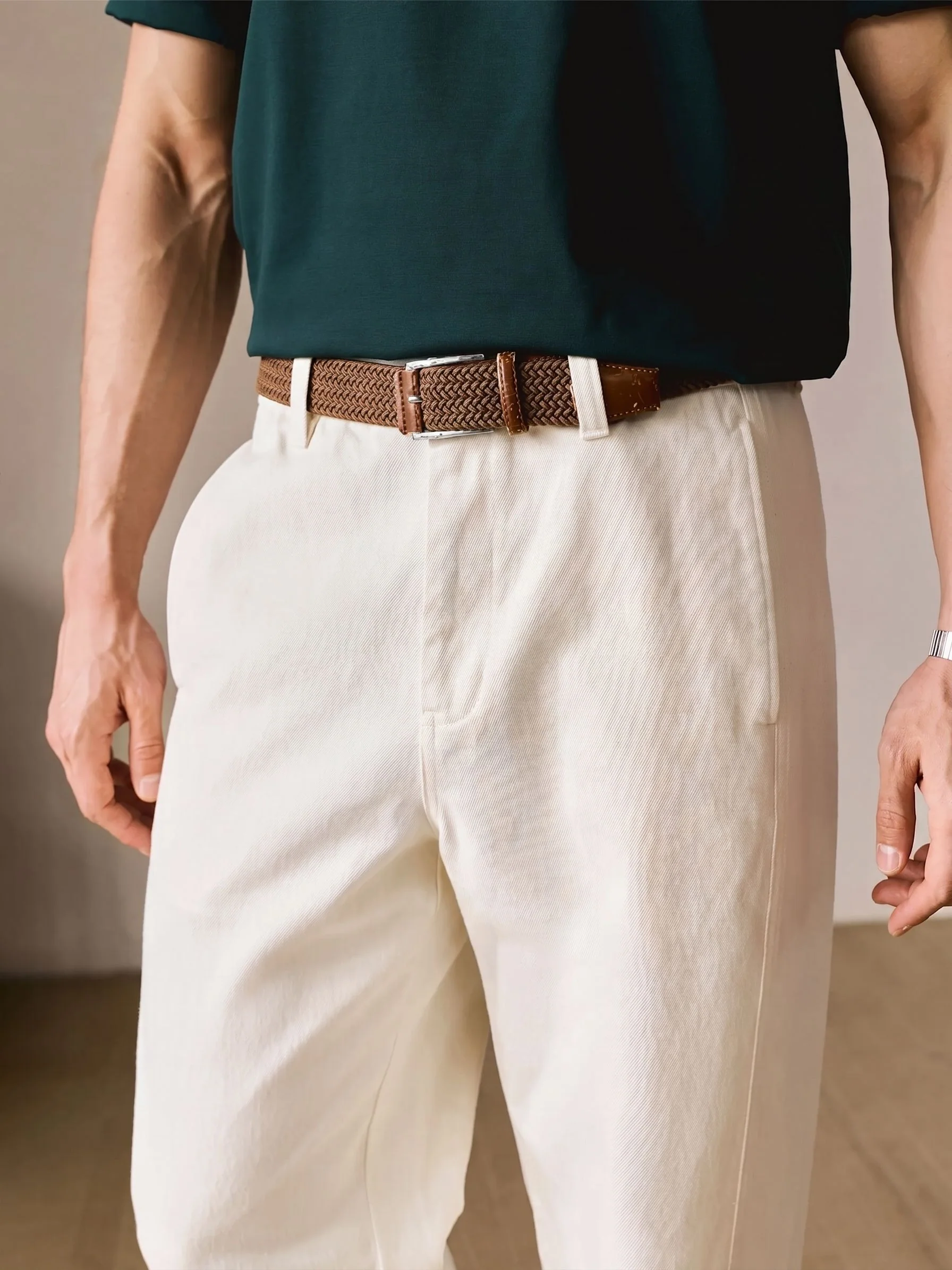 Cream Straight Trousers - Image 5