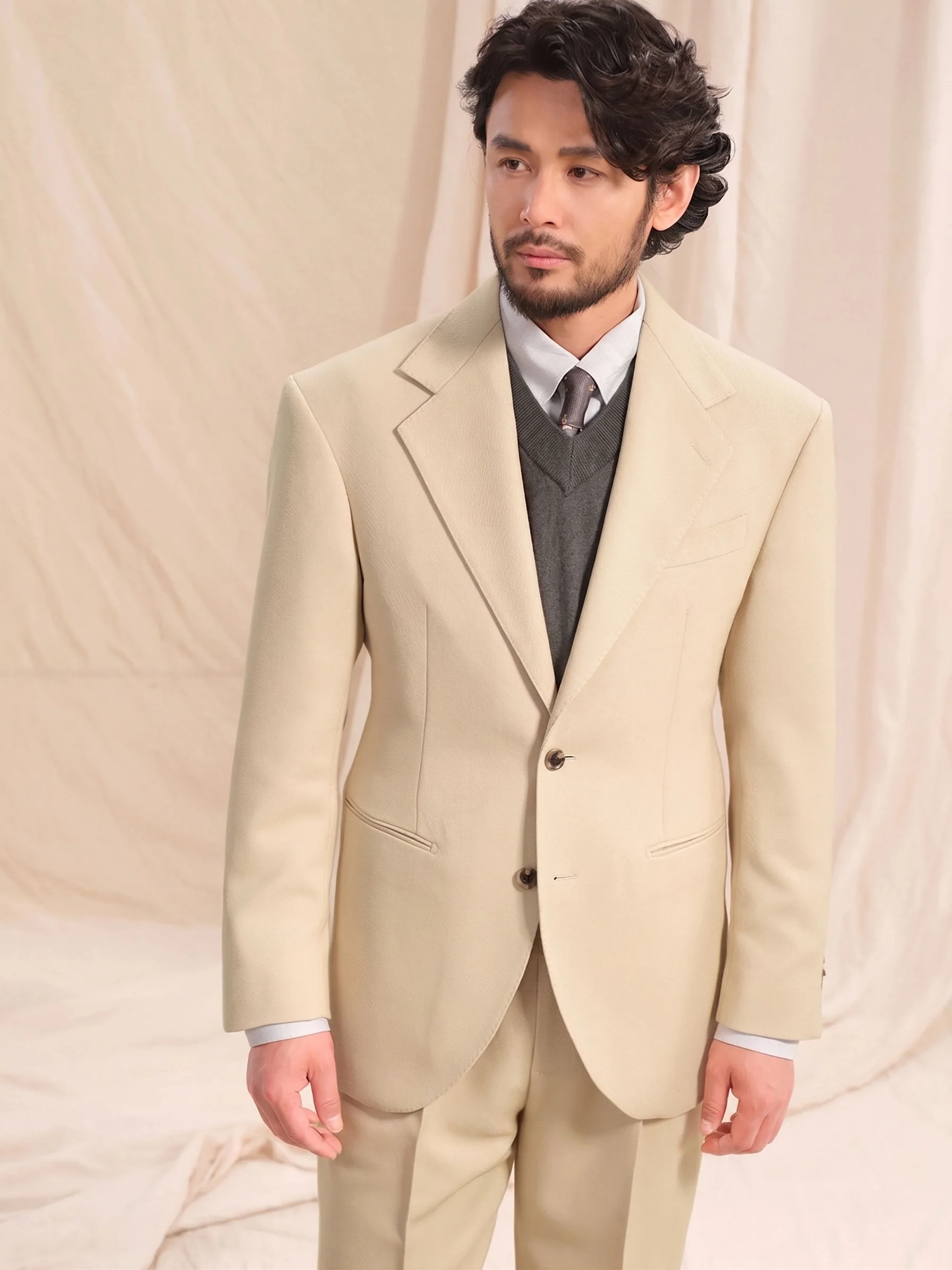 Cream Twill Suit