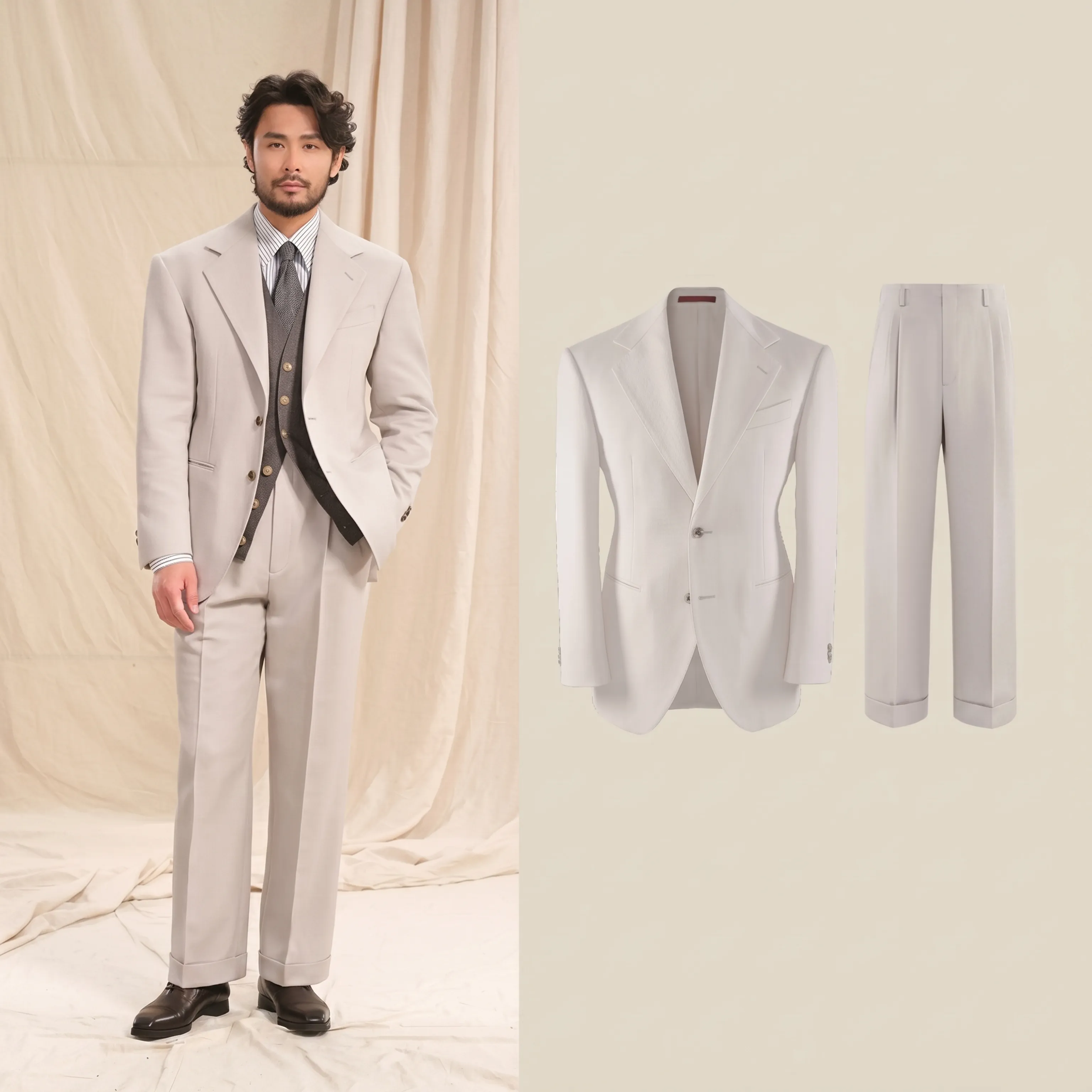 Cream Twill Suit - Image 17