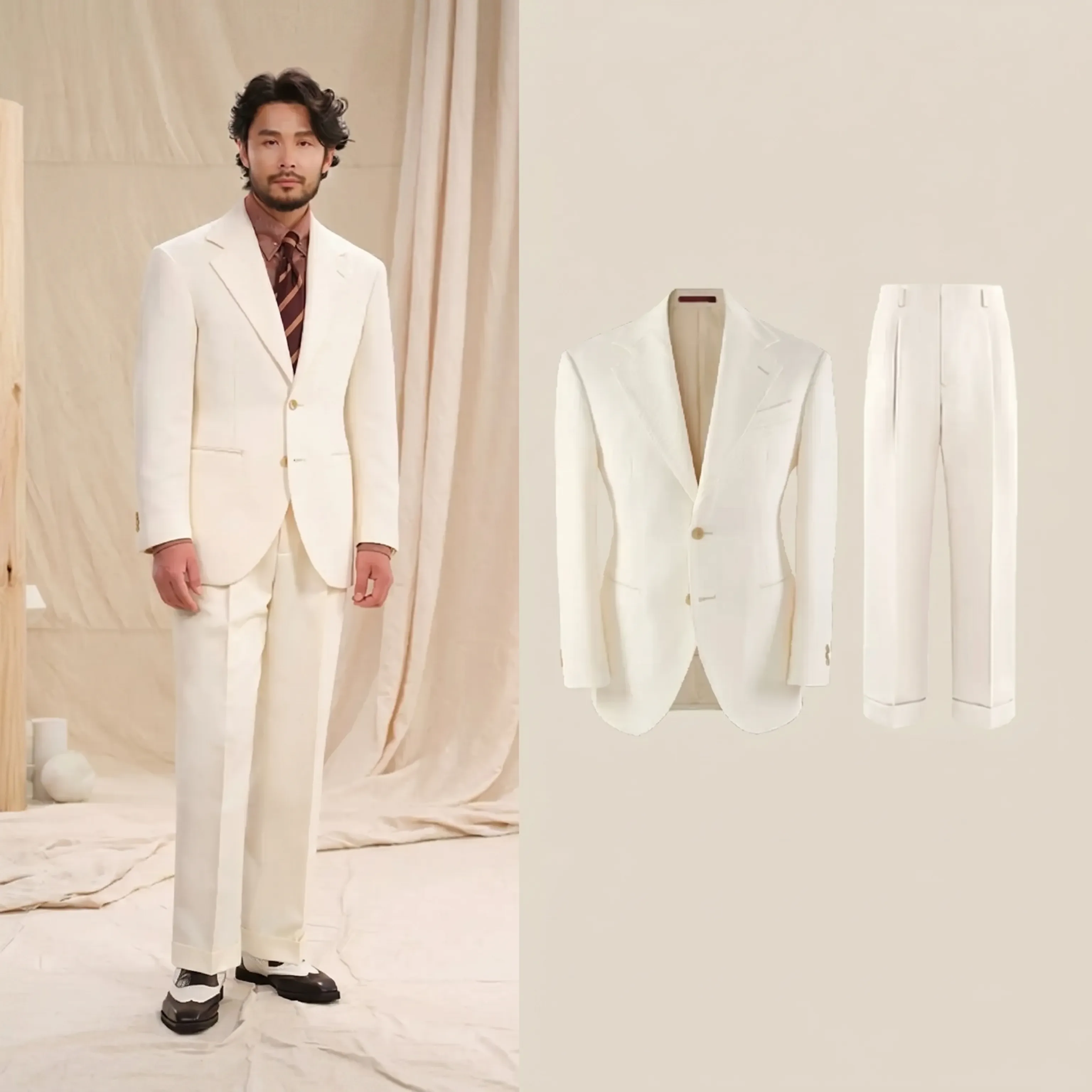 Cream Twill Suit - Image 18