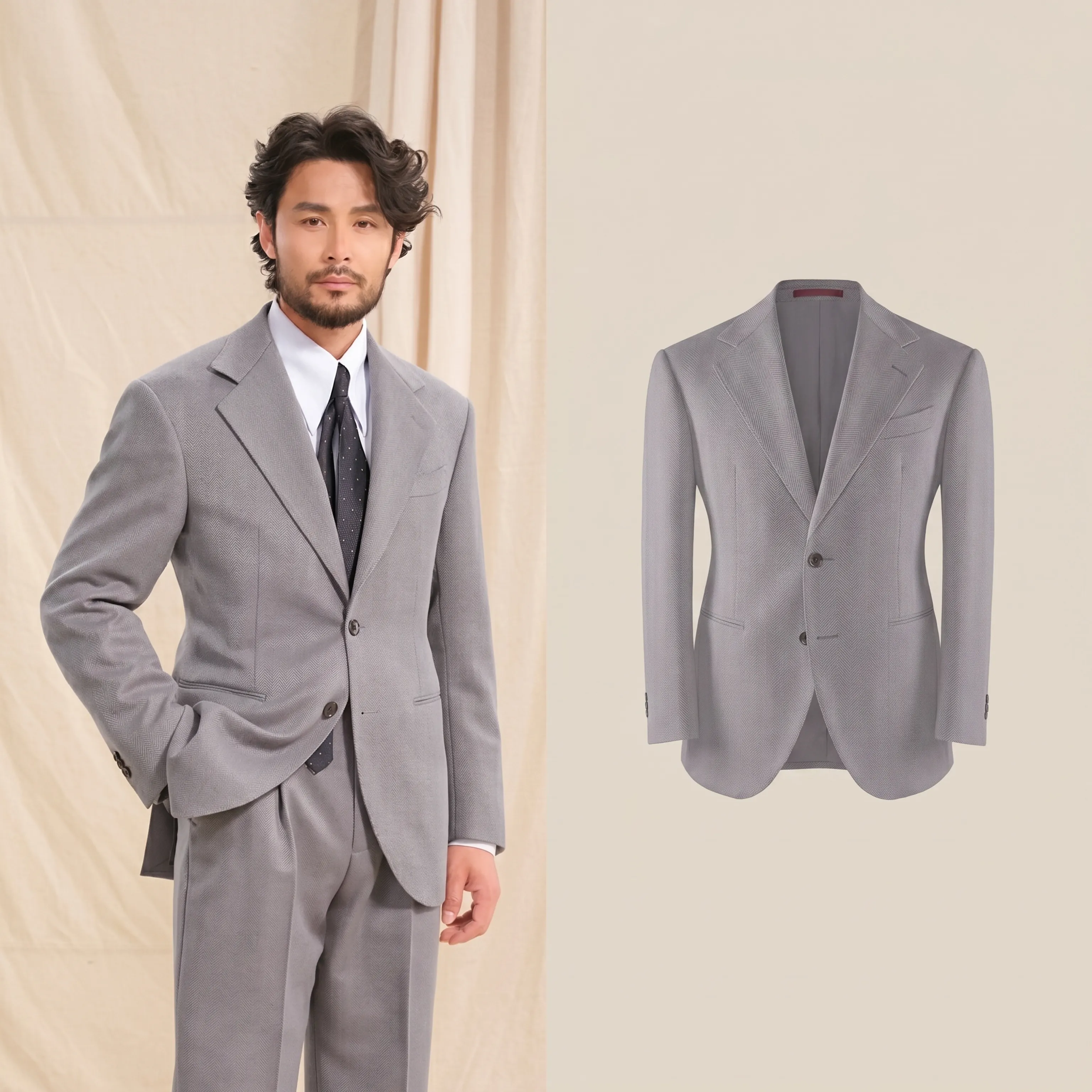 Cream Twill Suit - Image 6
