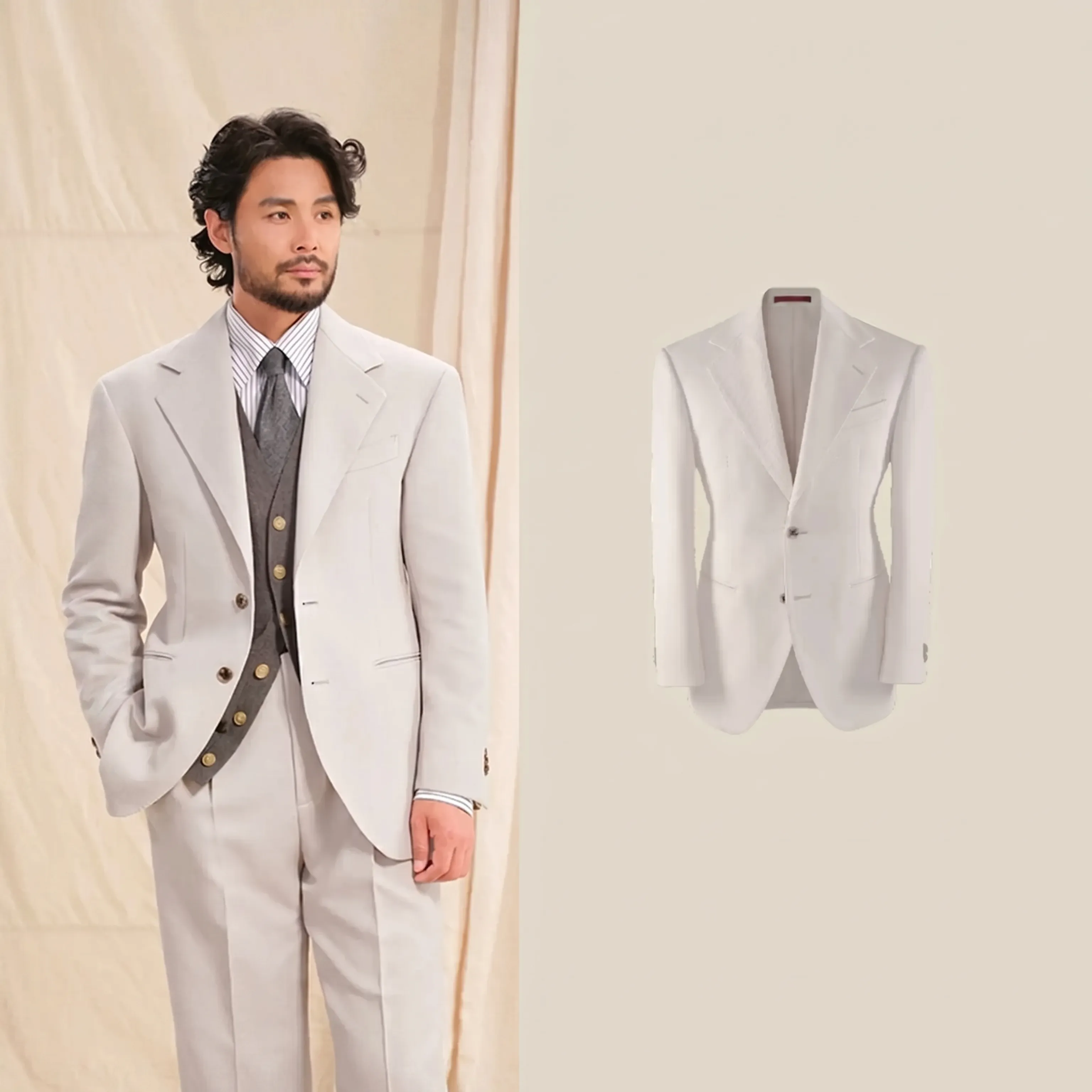 Cream Twill Suit - Image 9