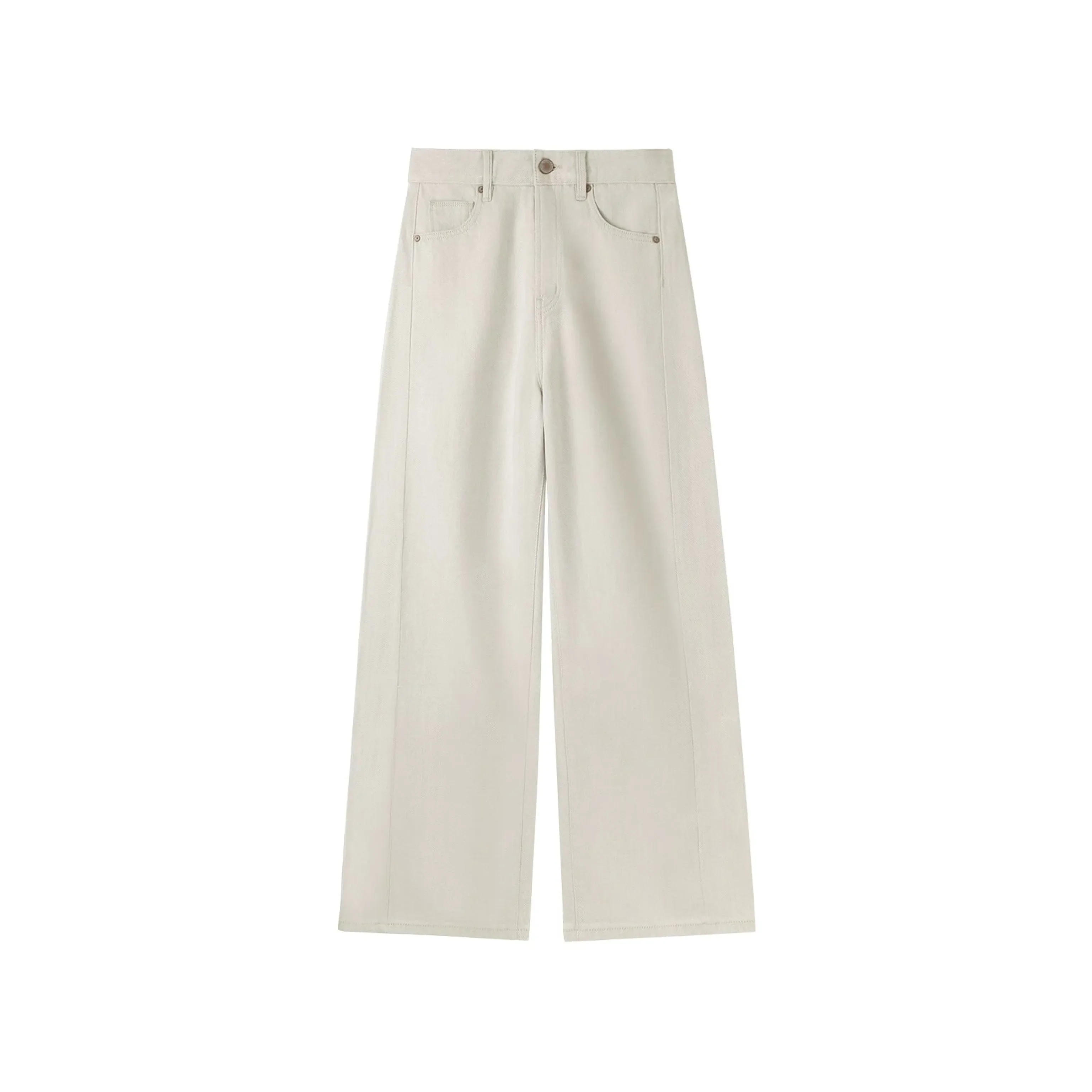 Cream Wide-Leg Jeans - Image 7