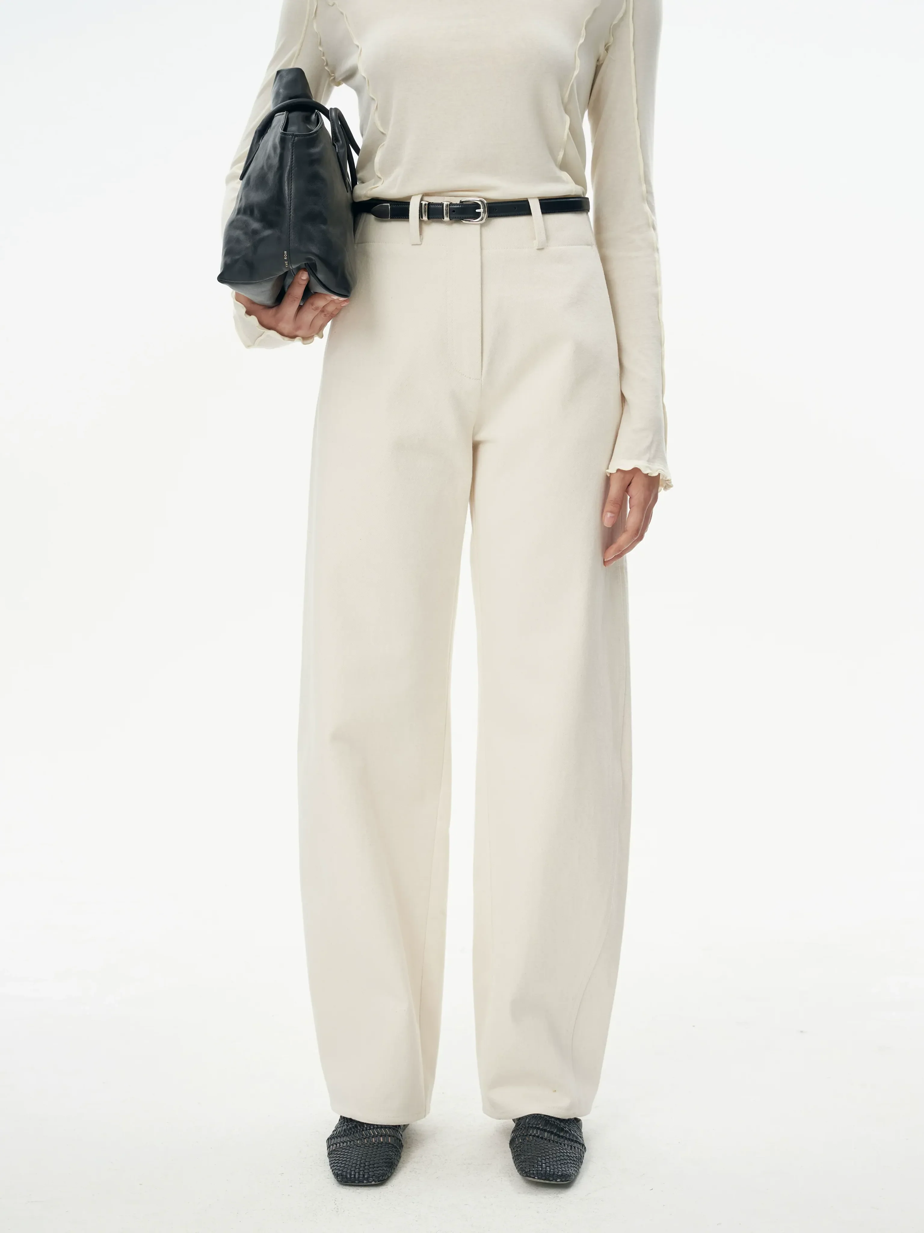 Cream Wide-Leg Trousers - Image 5