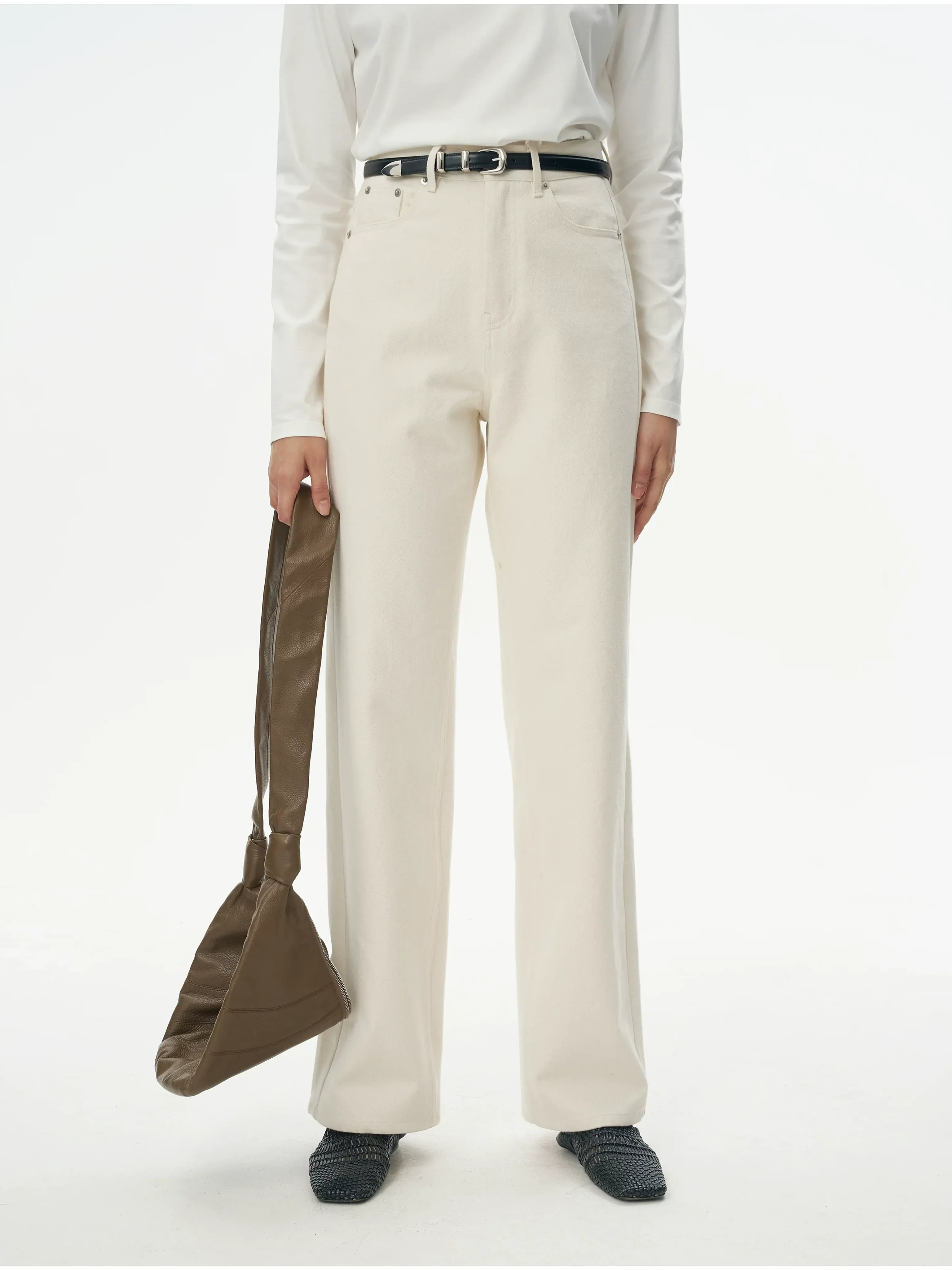 Cream Wide-Leg Trousers - Image 6