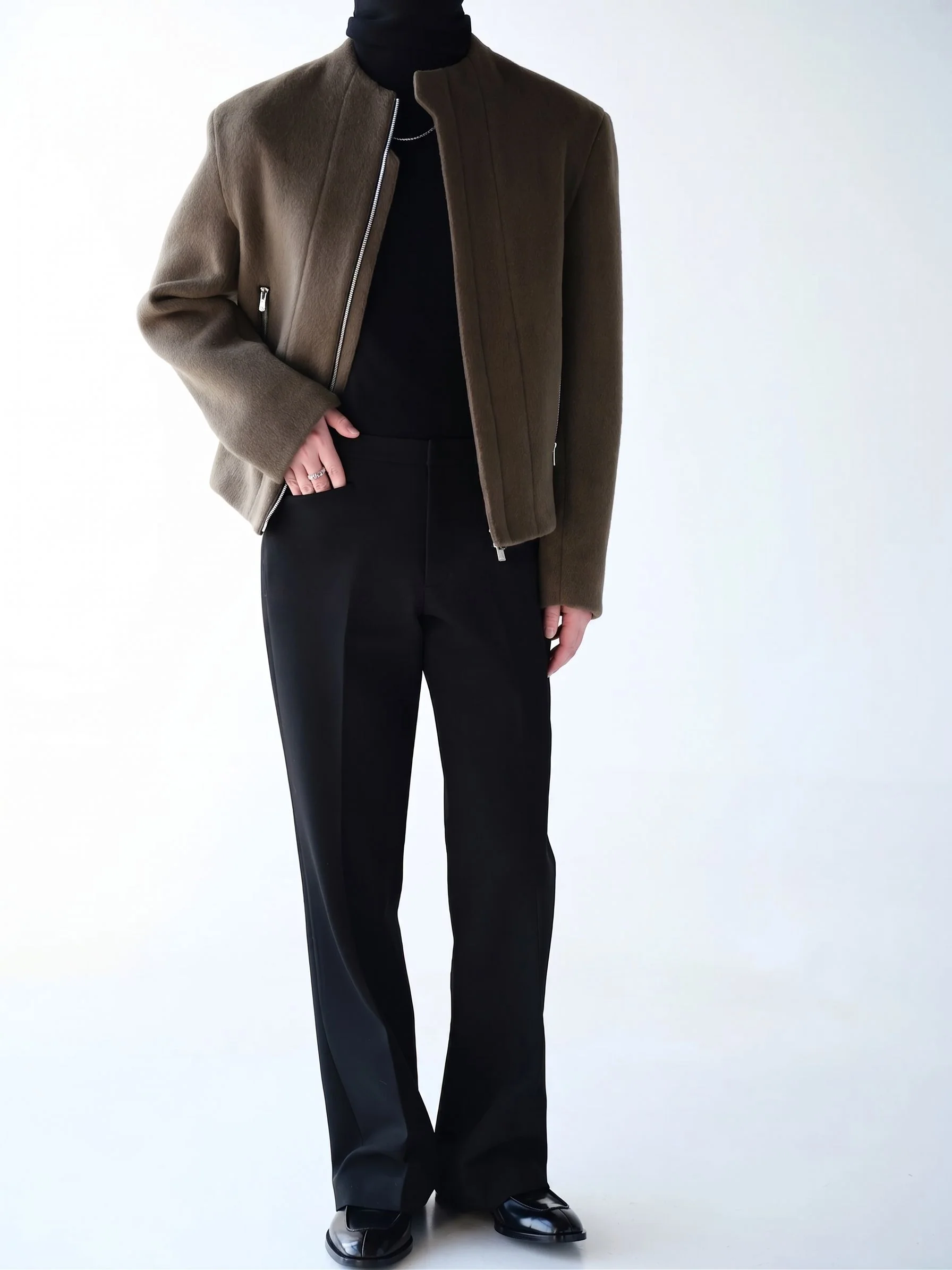 Creased Wide-Leg Trousers - Image 4