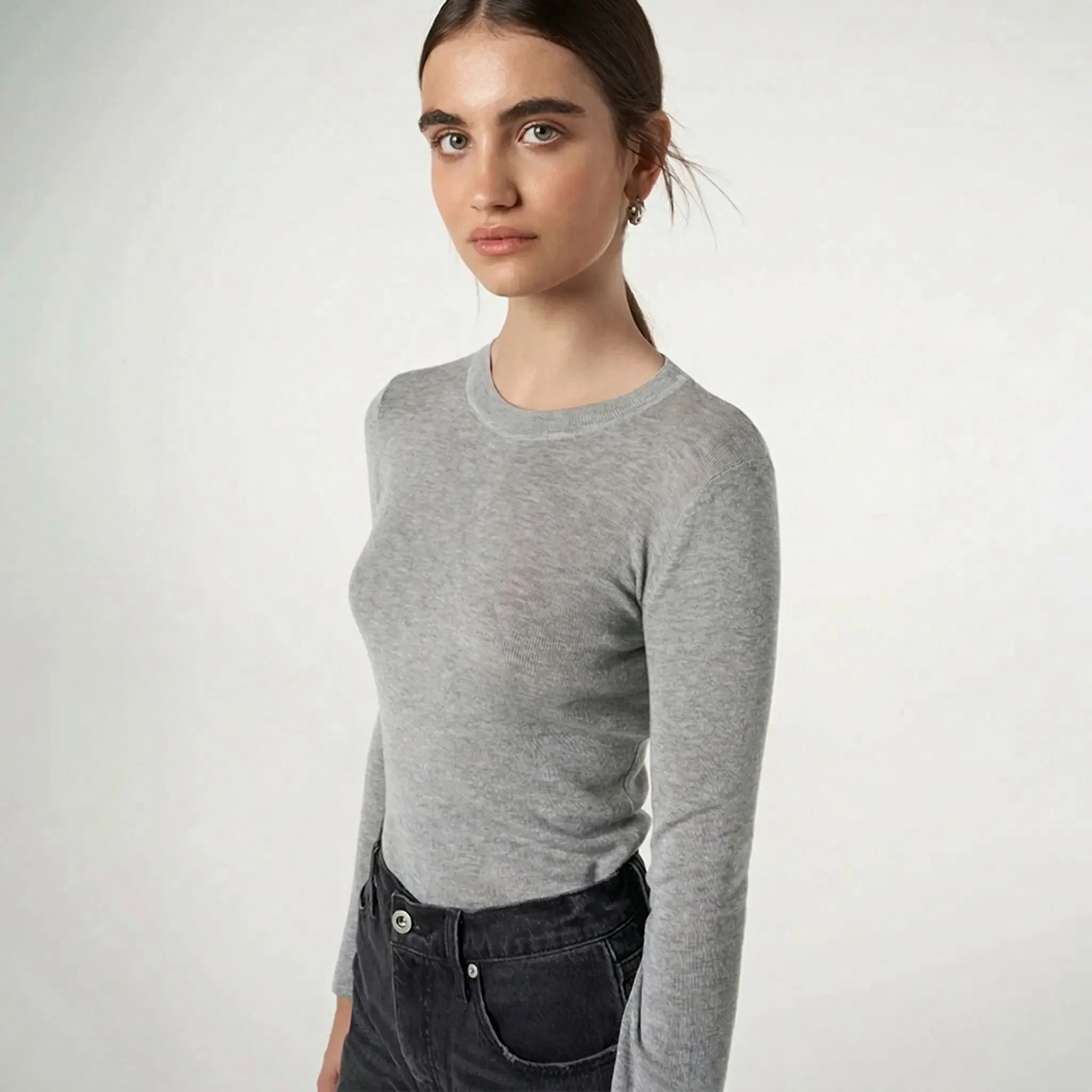 Crew Neck Cashmere Blend Top - Image 5