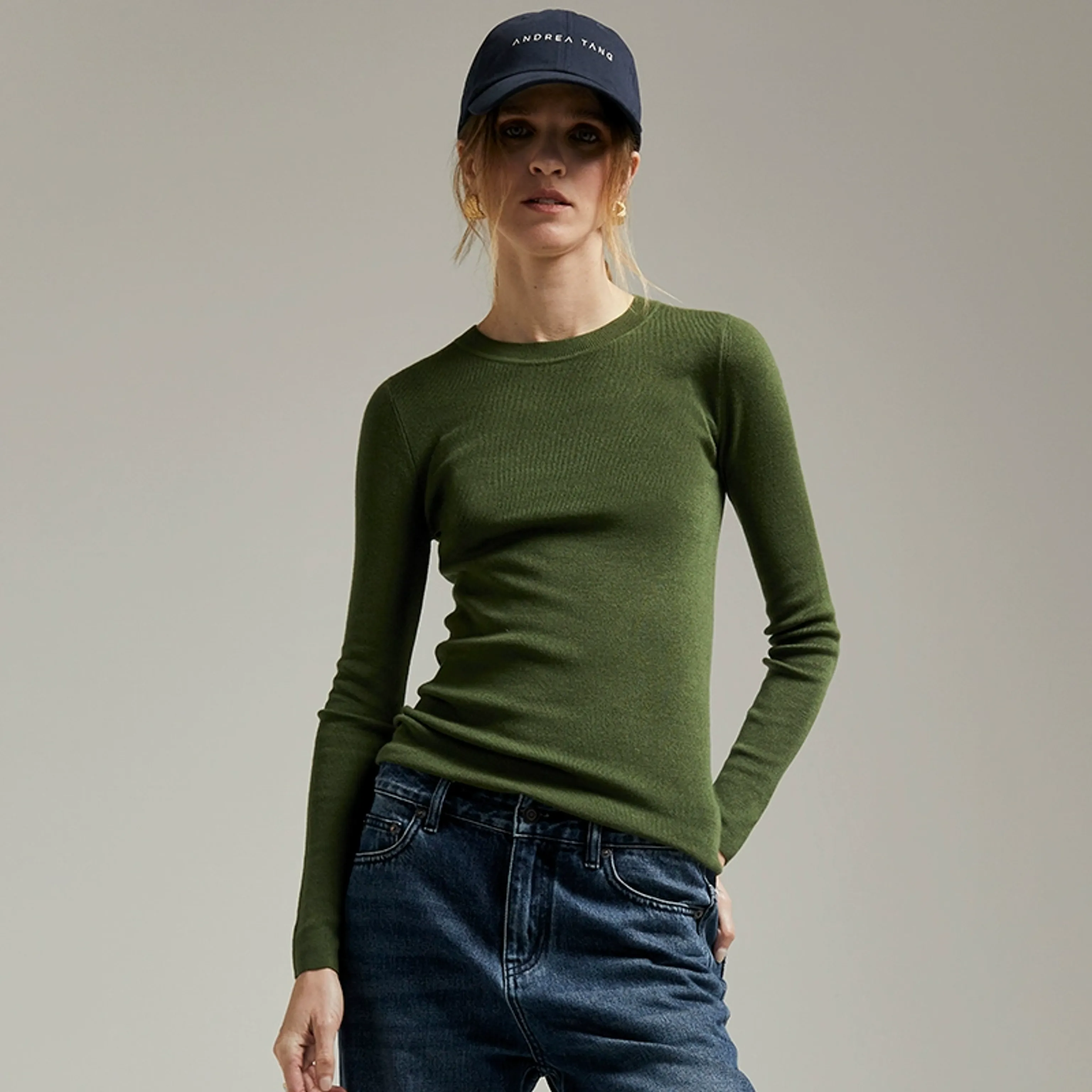 Crew Neck Cashmere Blend Top - Image 9