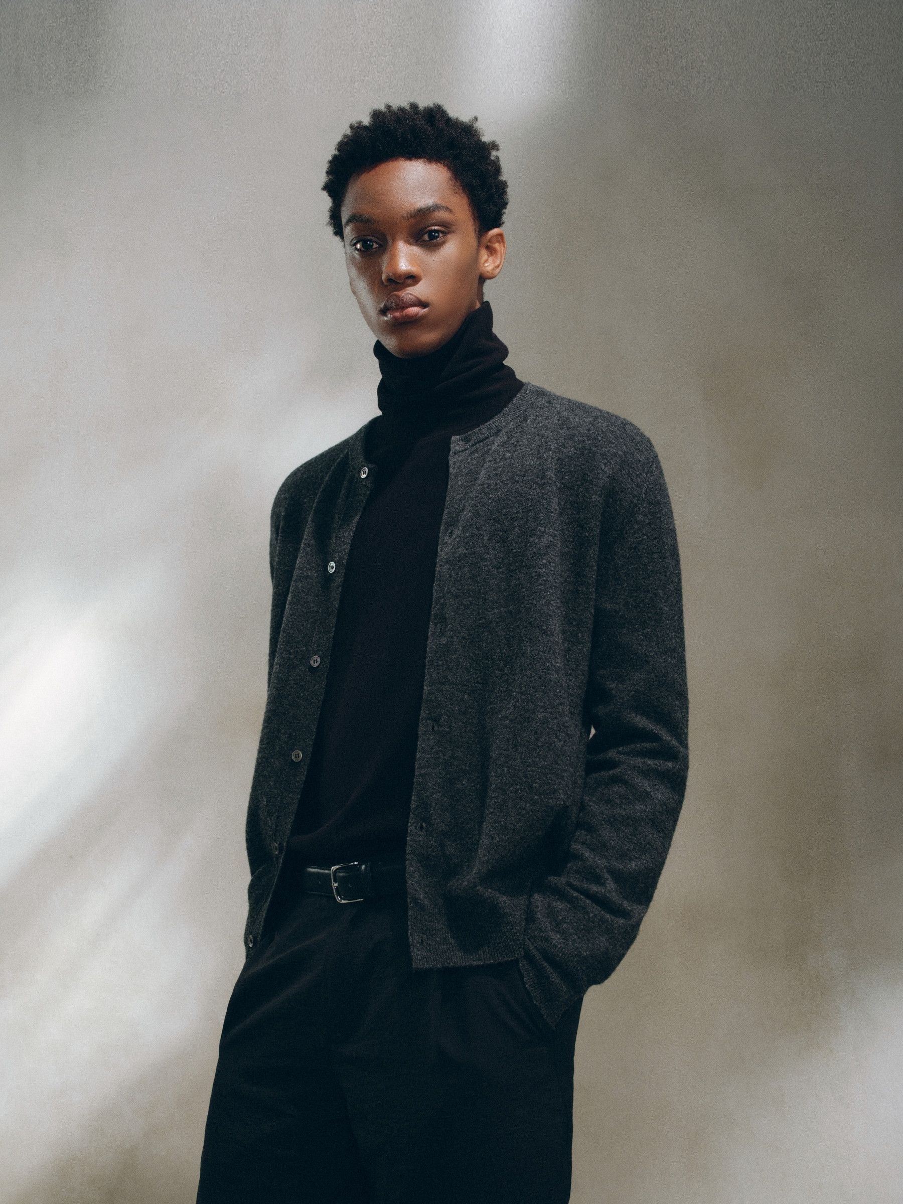 Crewneck Button Cardigan