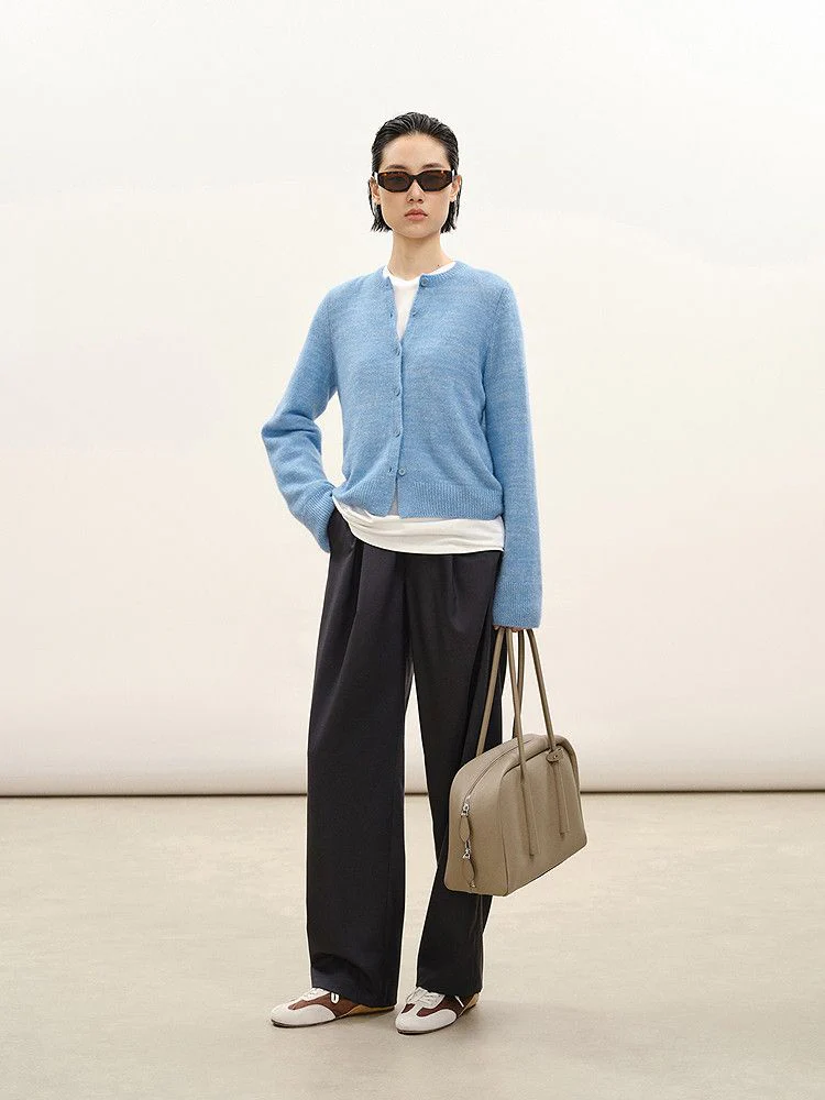Crewneck Knit Cardigan - Image 2