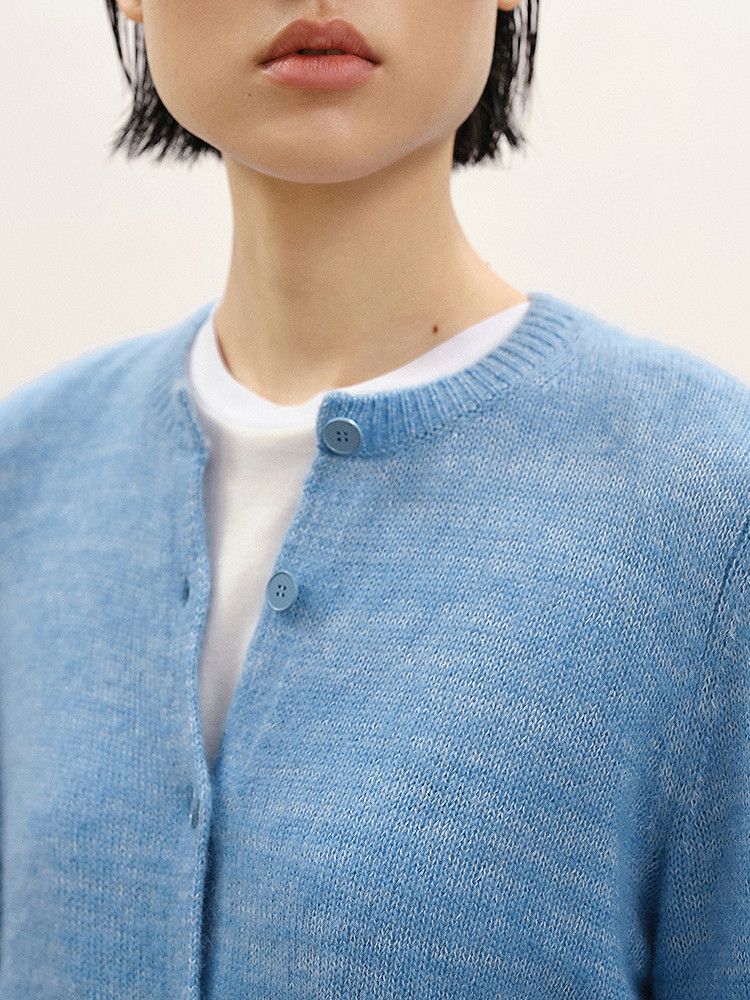 Crewneck Knit Cardigan - Image 4