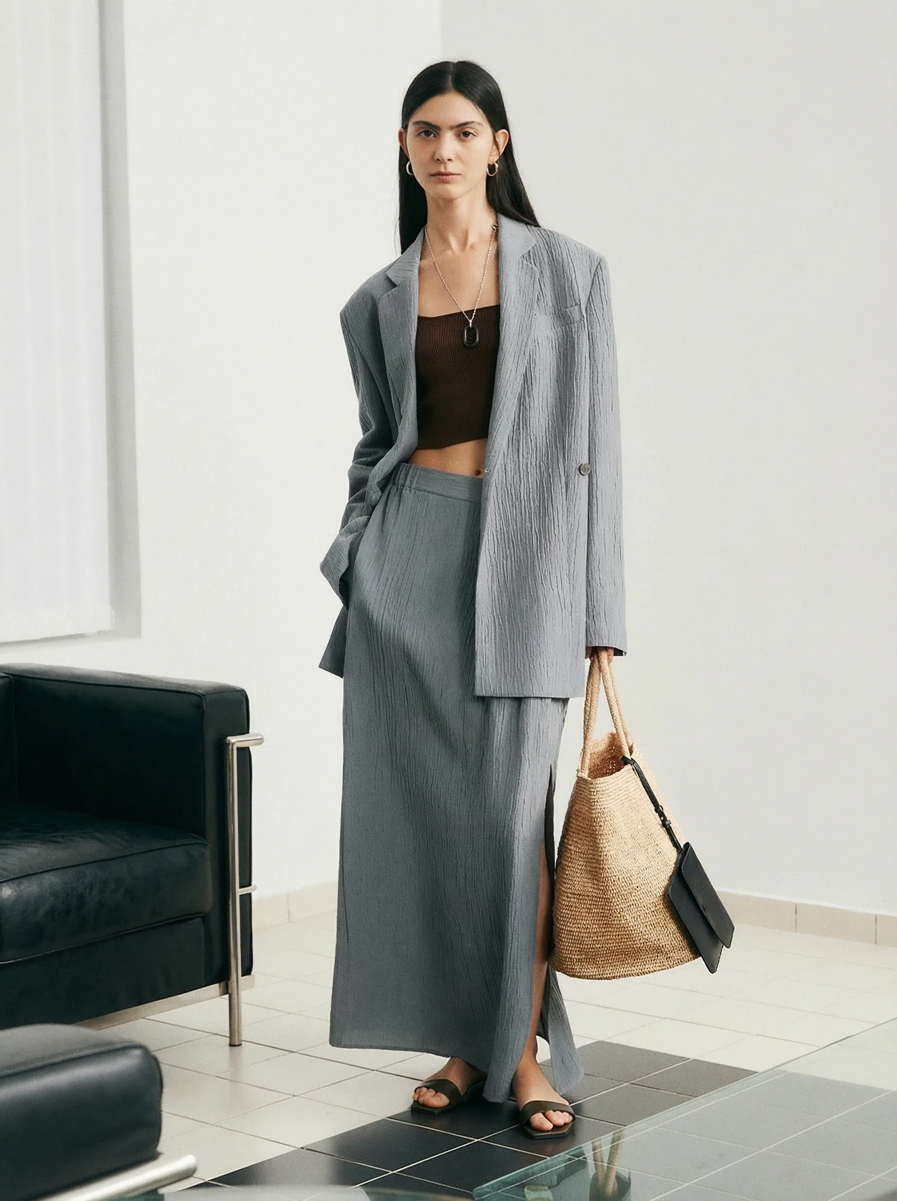 Crinkle Blazer Set - Image 2