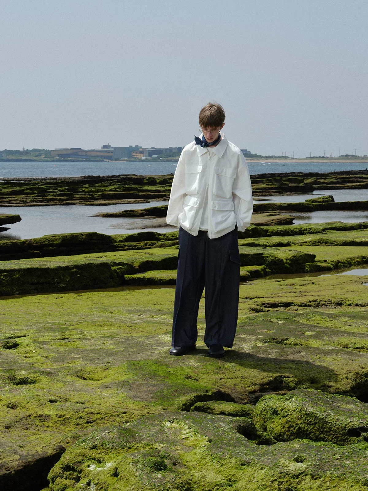 Crinkle Cotton-Blend Utility Jacket