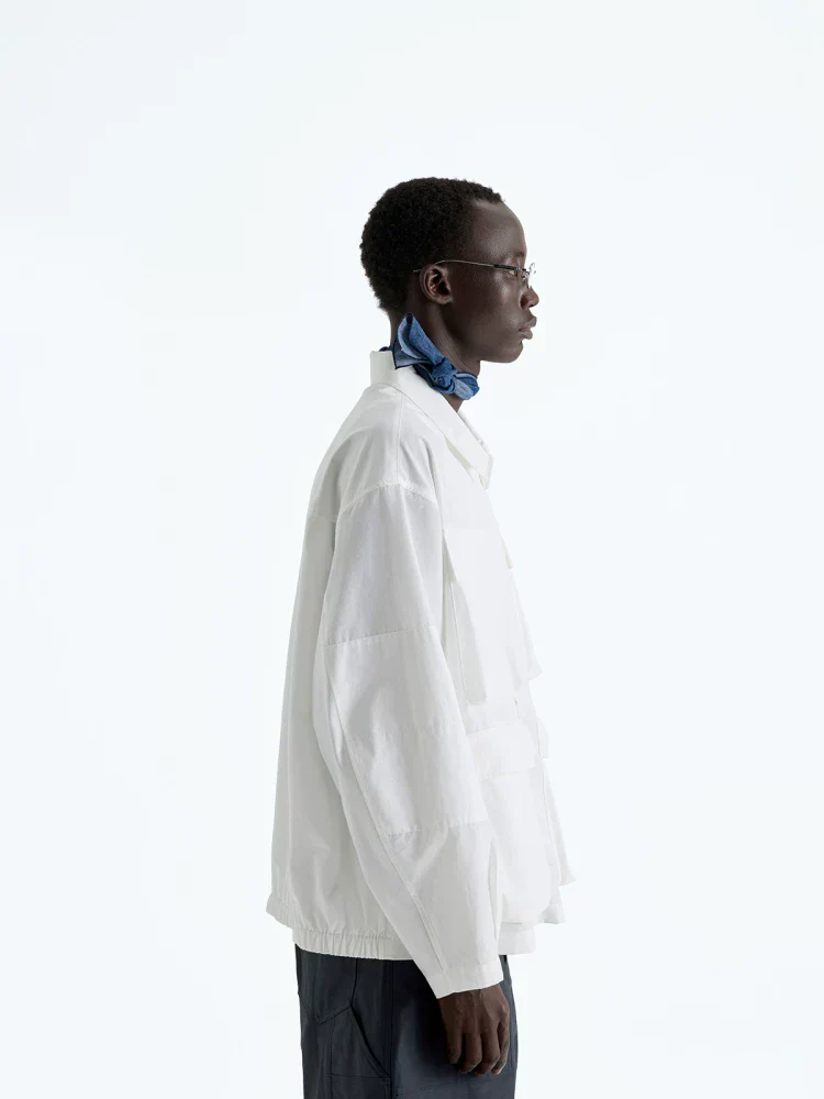 Crinkle Cotton-Blend Utility Jacket - Image 2