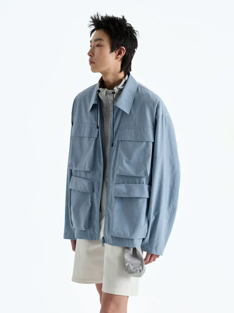 Crinkle Cotton-Blend Utility Jacket - Image 4