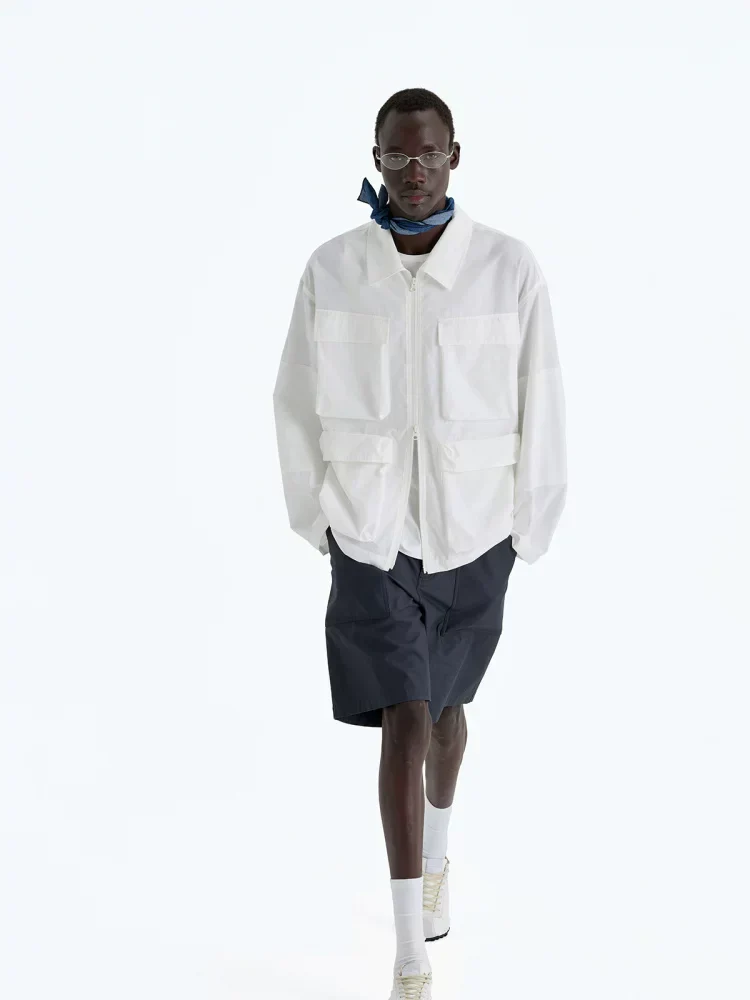 Crinkle Cotton-Blend Utility Jacket - Image 5