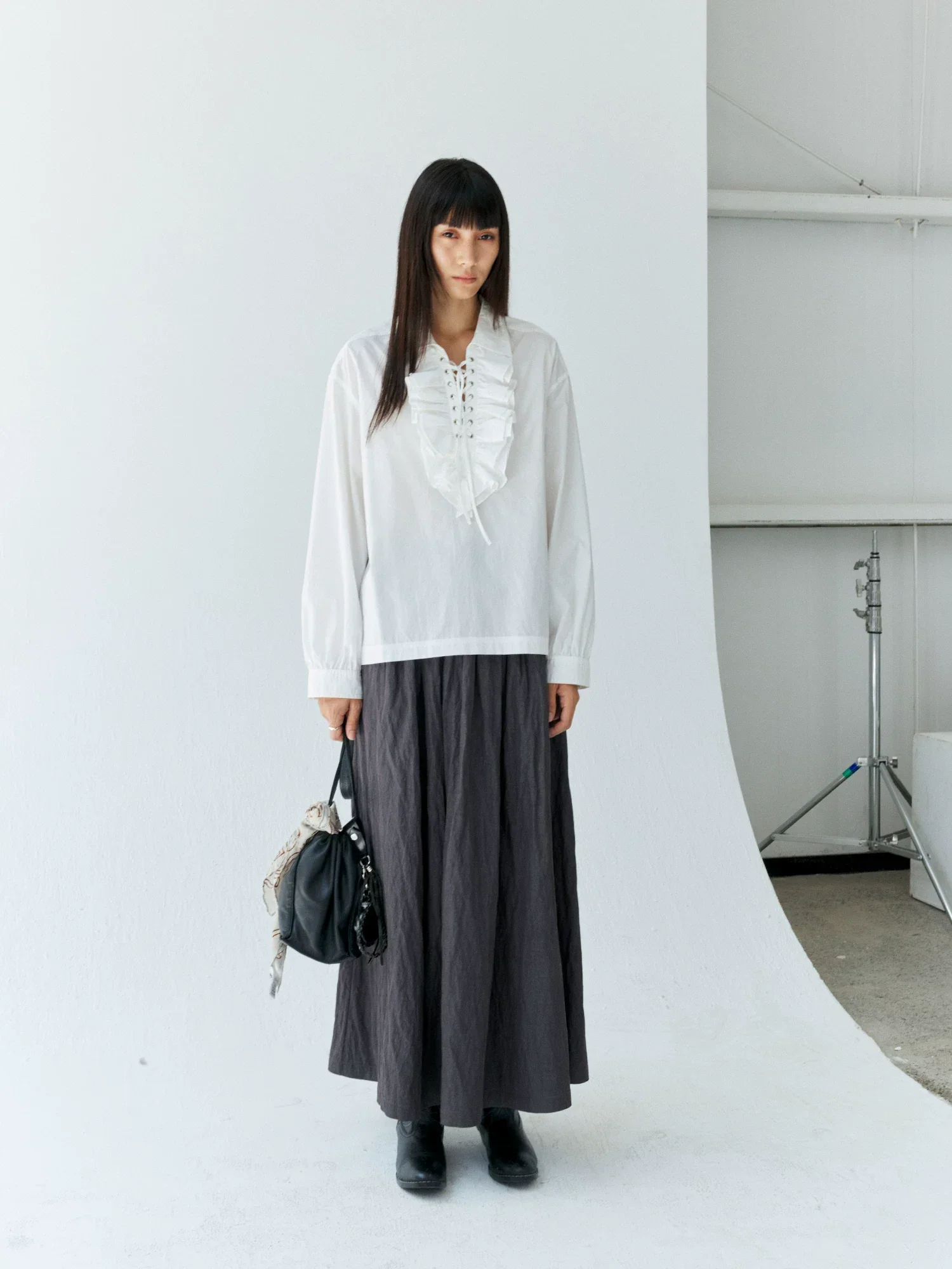 Crinkled A-Line Maxi Skirt - Image 5