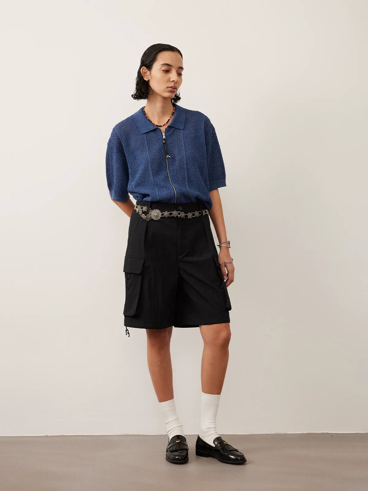 Crinkled Cargo Shorts - Image 2