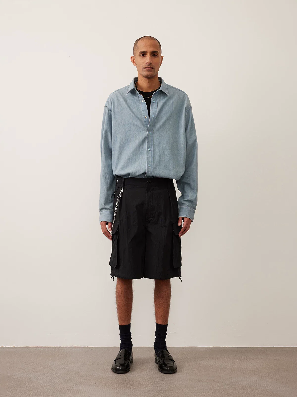 Crinkled Cargo Shorts - Image 4