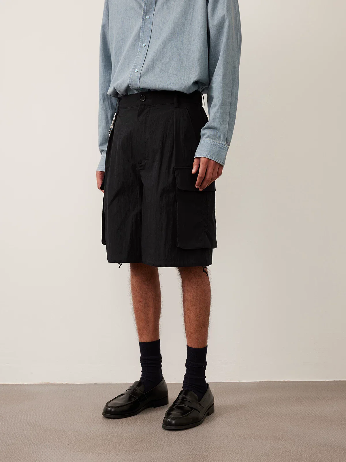 Crinkled Cargo Shorts - Image 5