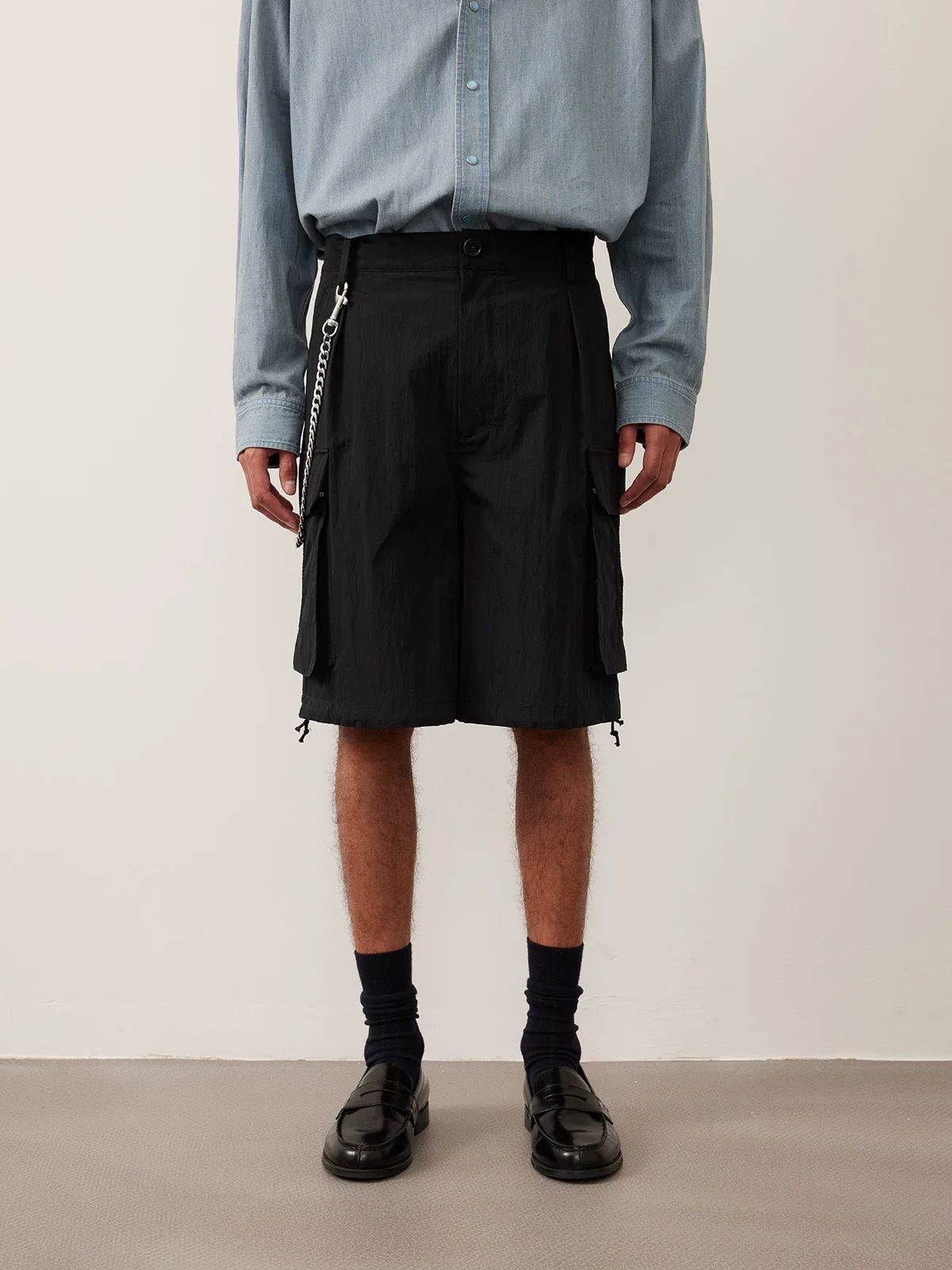 Crinkled Cargo Shorts - Image 6