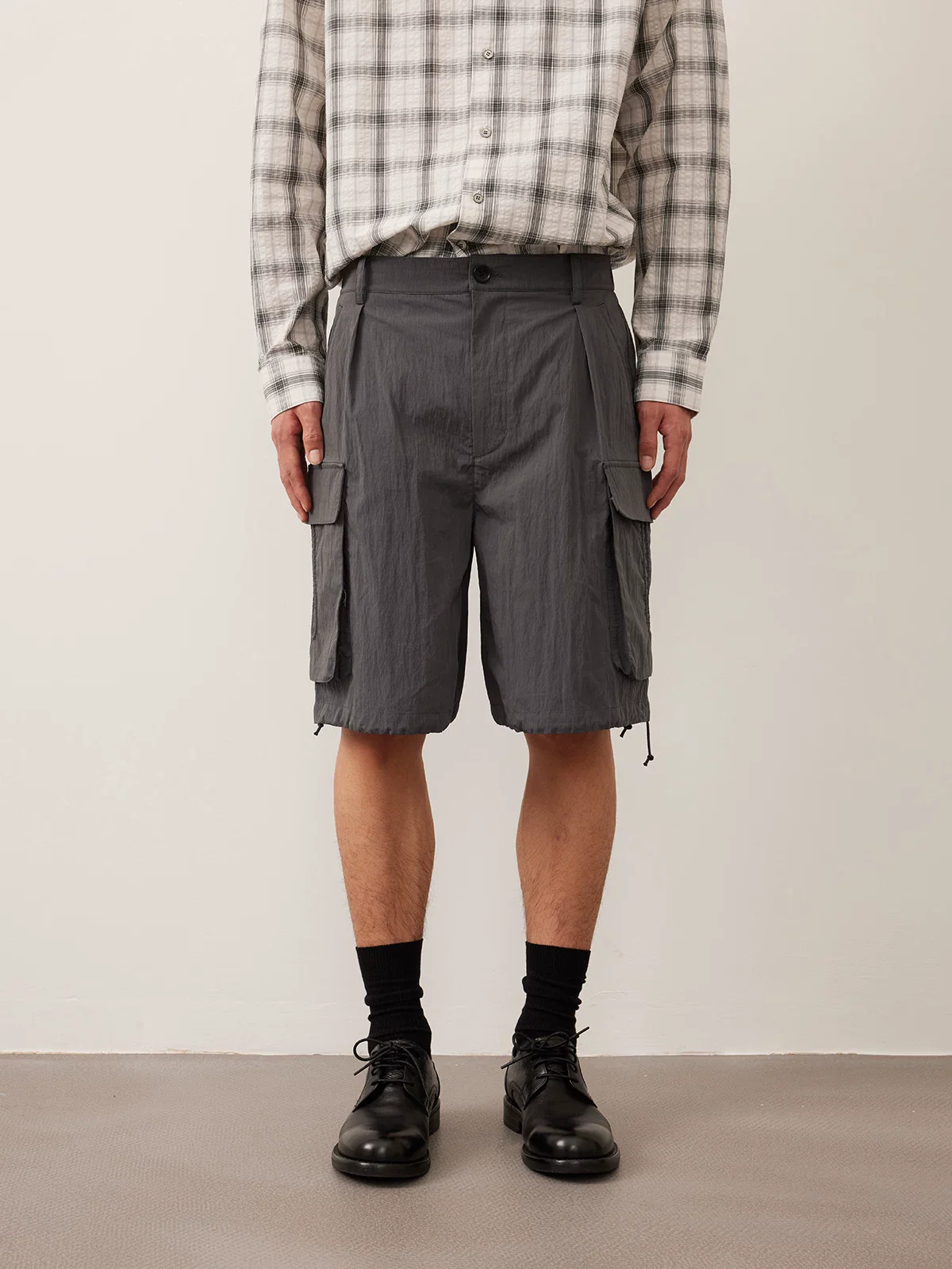 Crinkled Cargo Shorts - Image 7