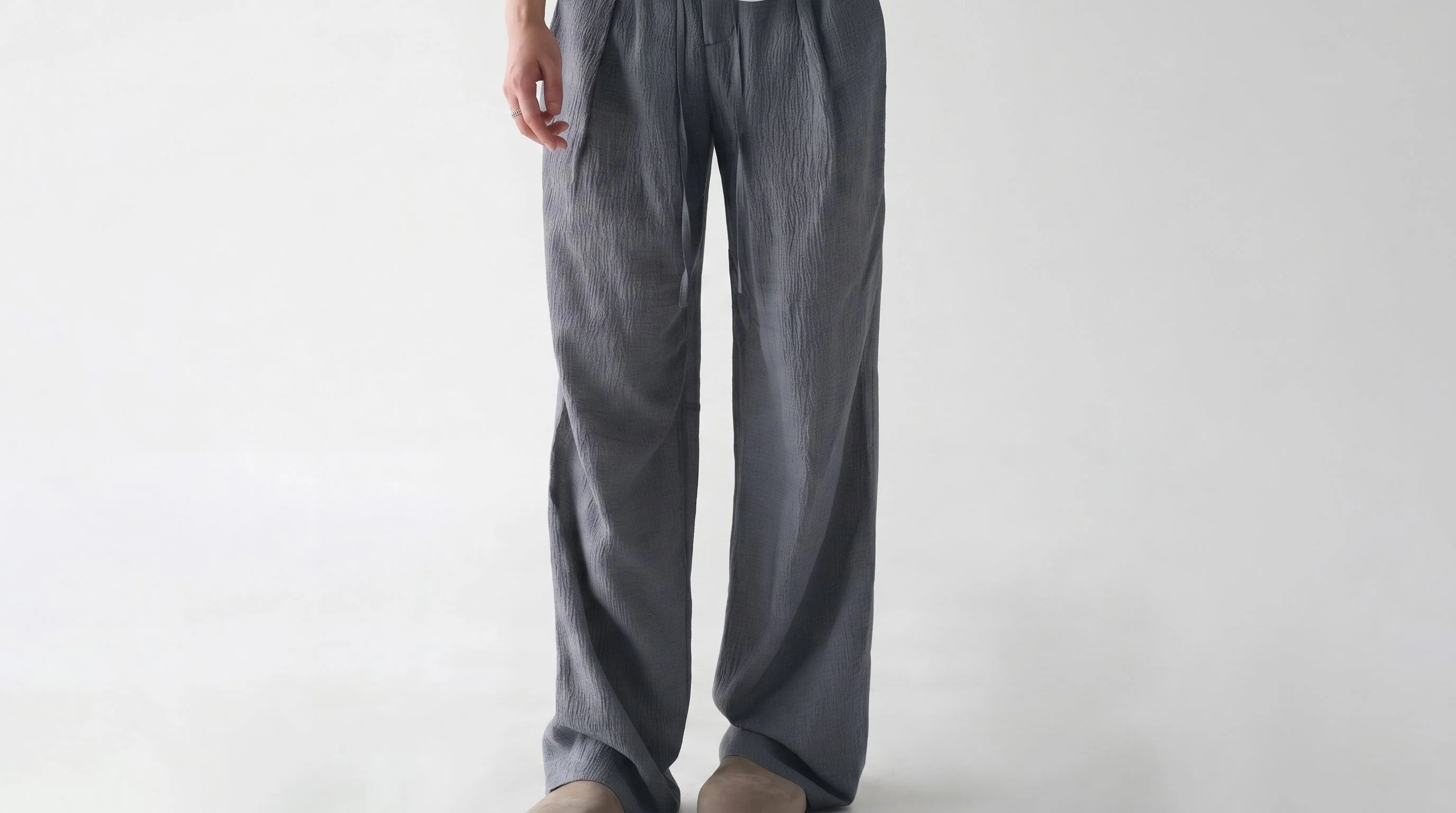 Crinkled Drawstring Trousers - Image 7