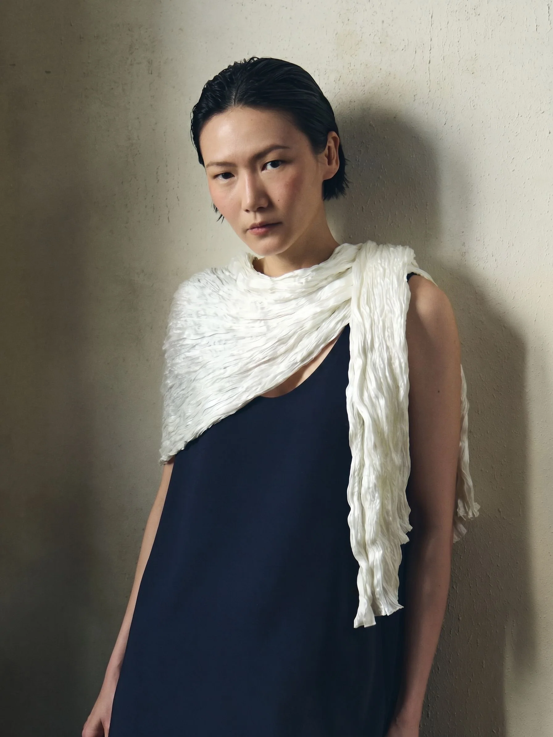 Crinkled Mulberry Silk Stole
