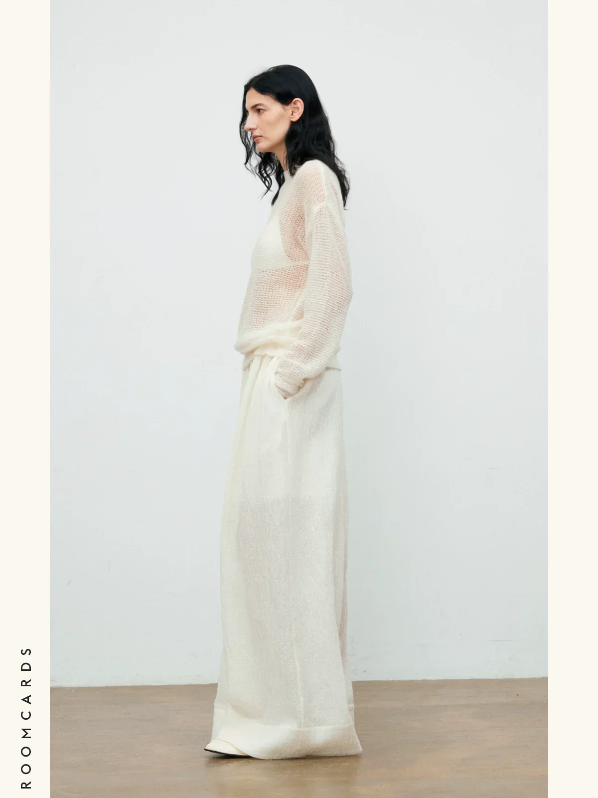 Crinkled Wool Wide-Leg Pants - Image 3