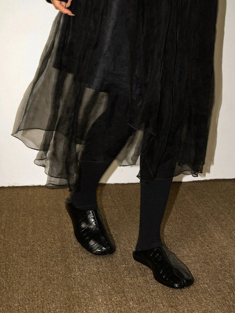 Croc-Embossed Tabi Loafers - Image 4