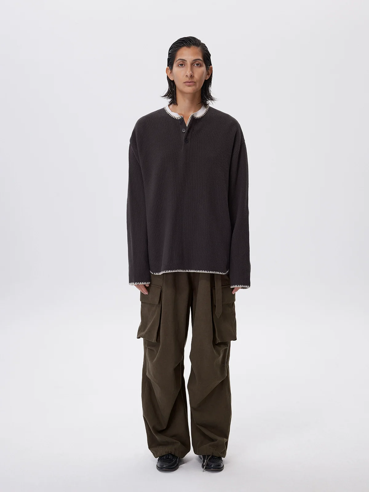 Crochet-Edge Cotton Henley - Image 6