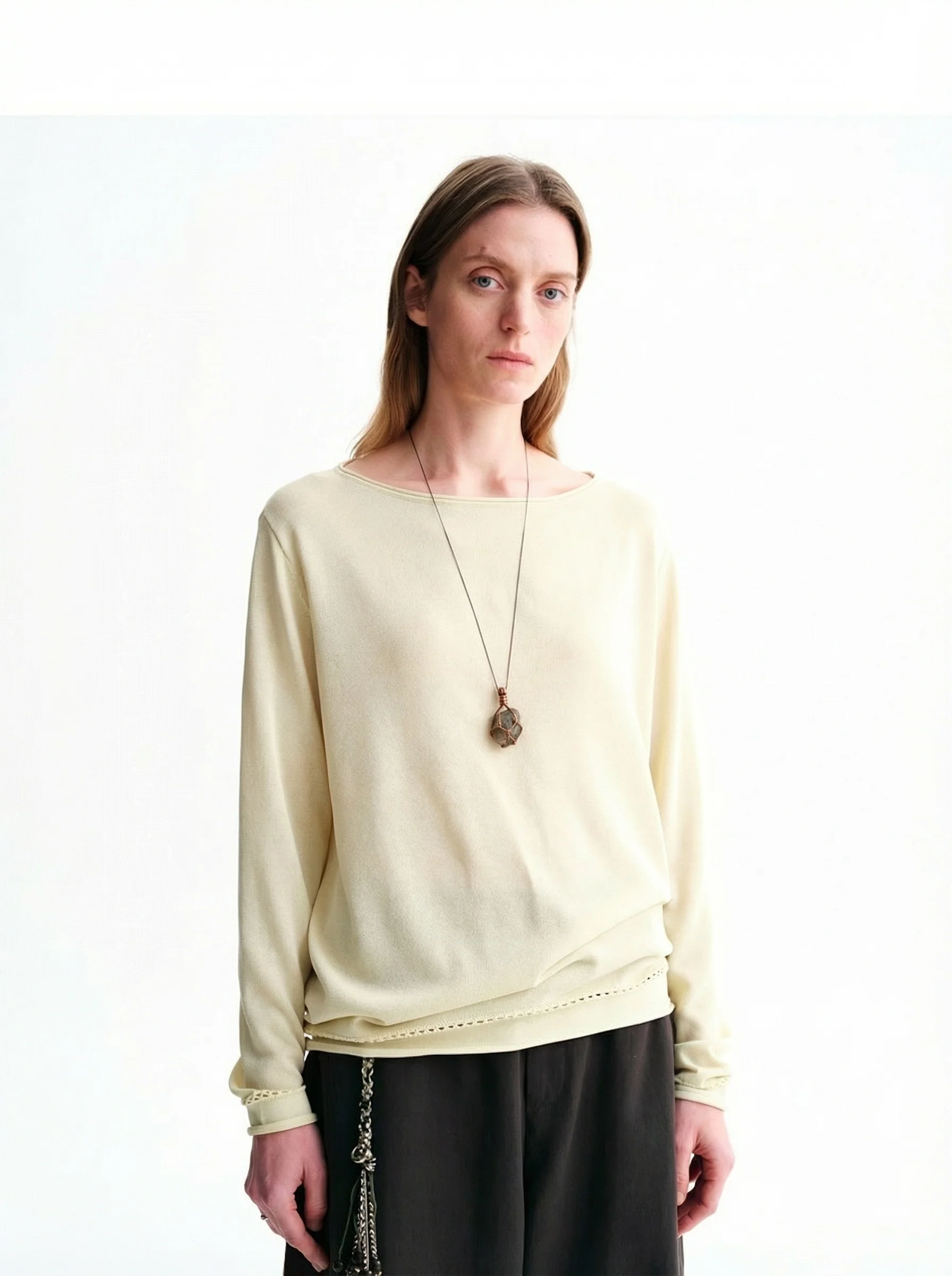 Crochet Trim Knit Top - Image 2