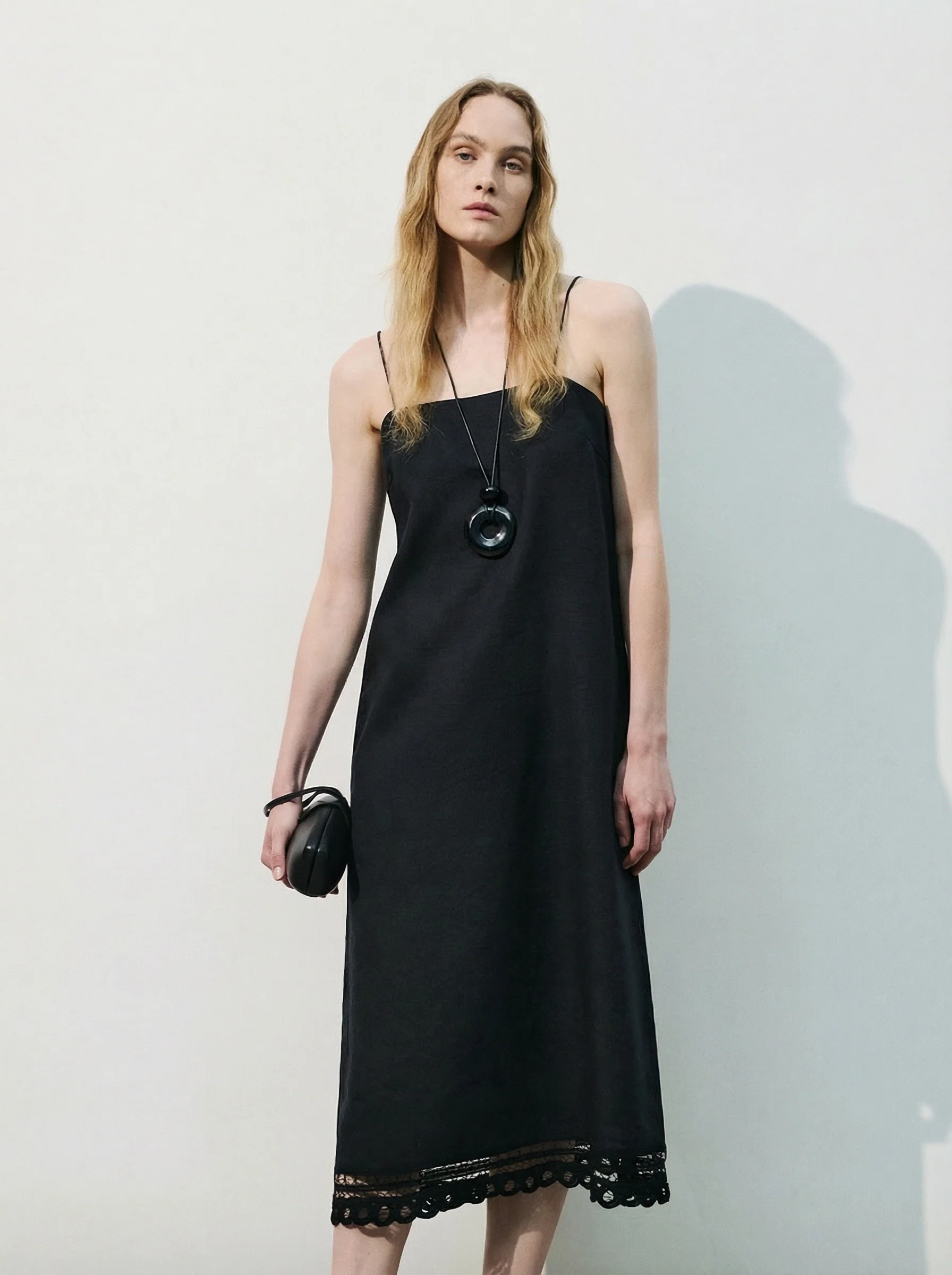 Crochet-Trim Linen Slip Dress - Image 2