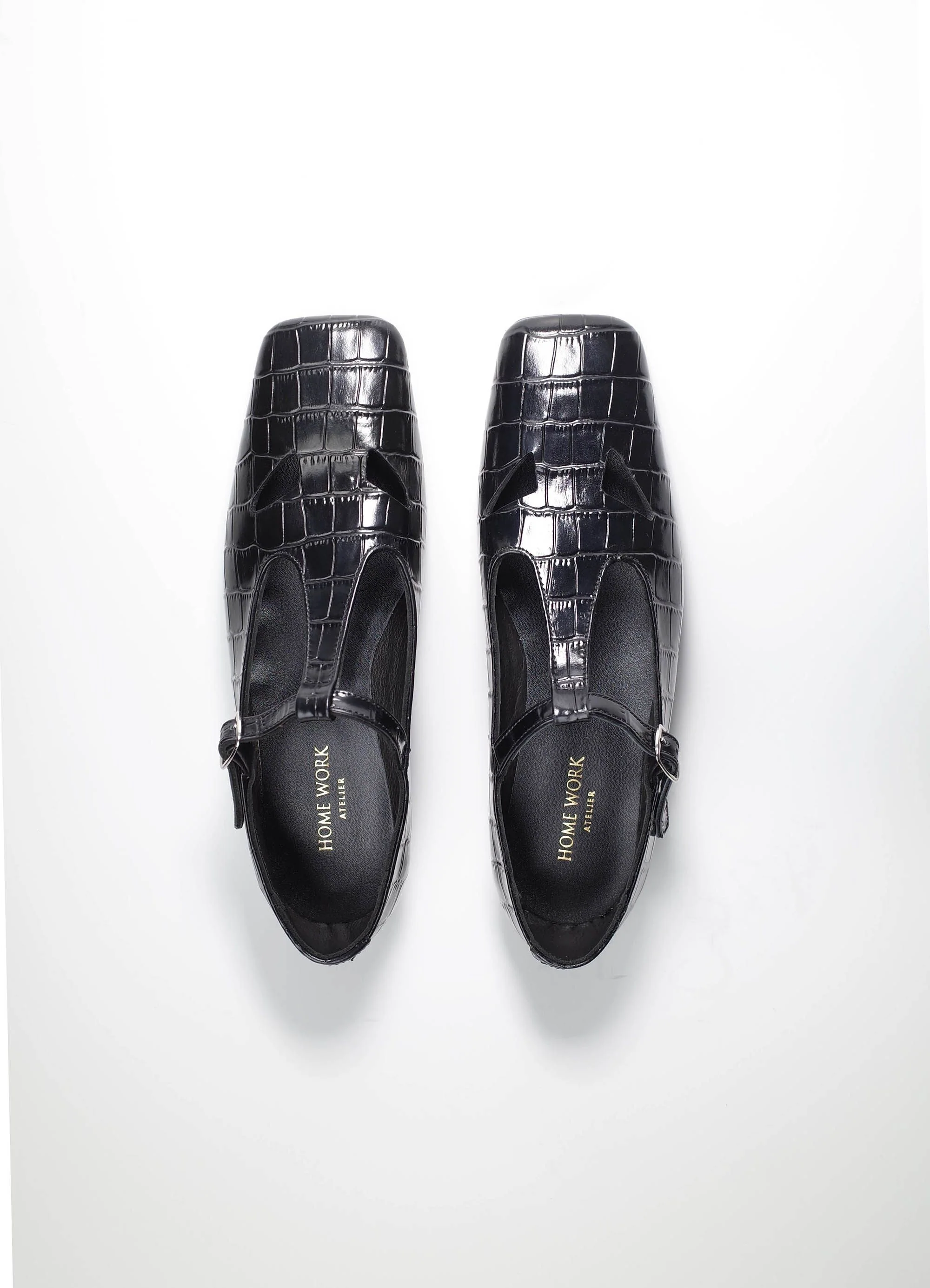 Crocodile T-Strap Mary Jane Shoes - Image 2