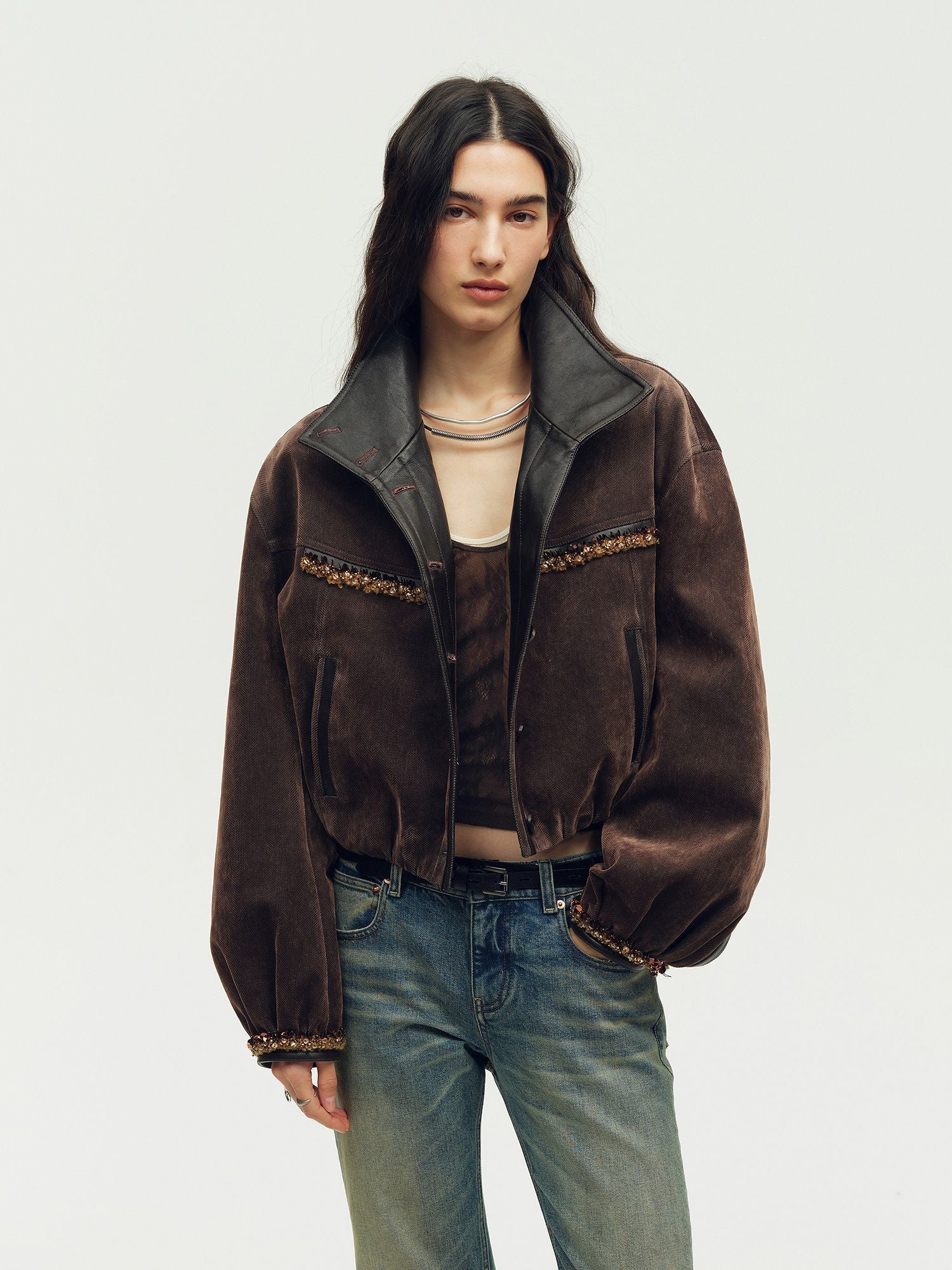 Cropped Beaded Jacket - Image 4