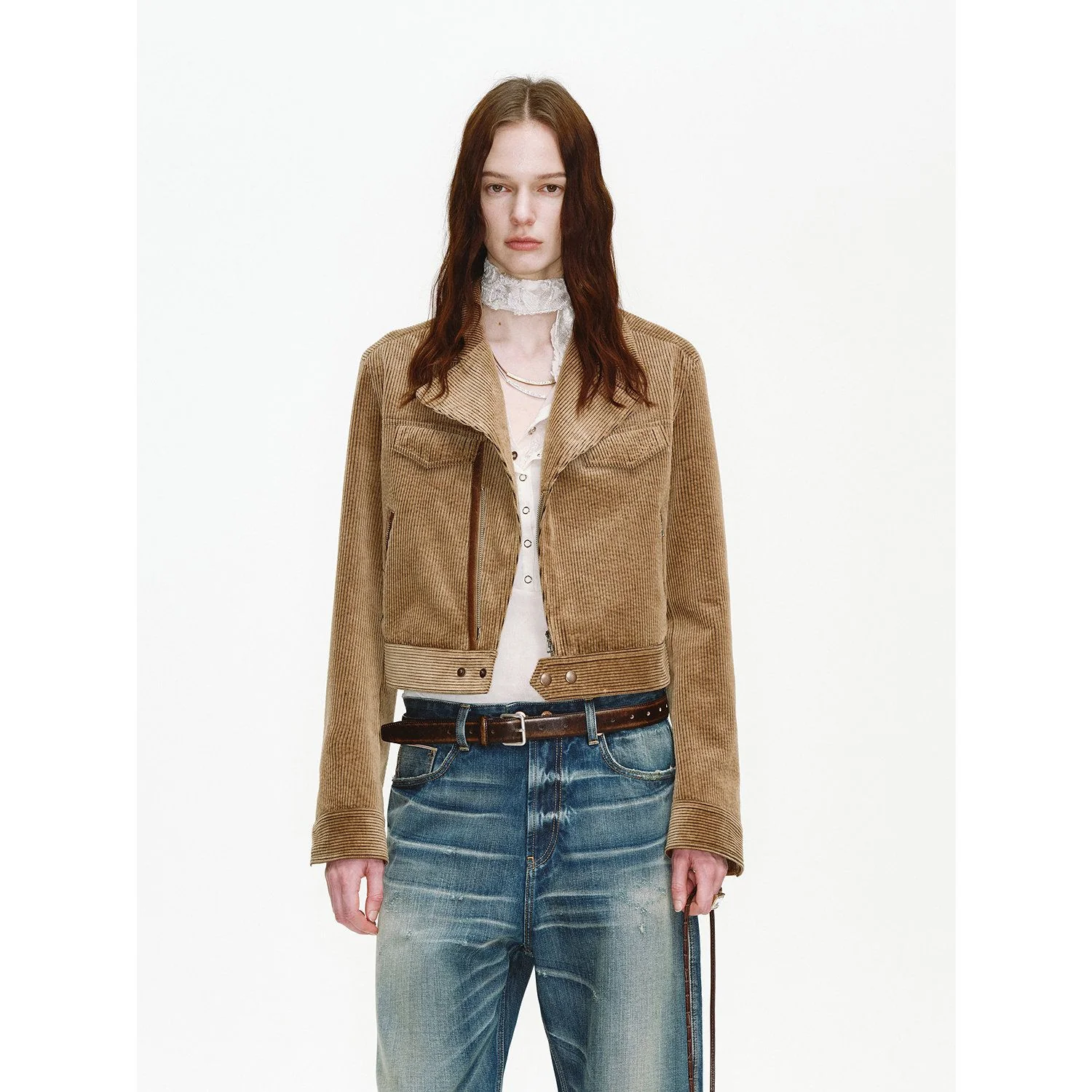 Cropped Corduroy Jacket - Image 6
