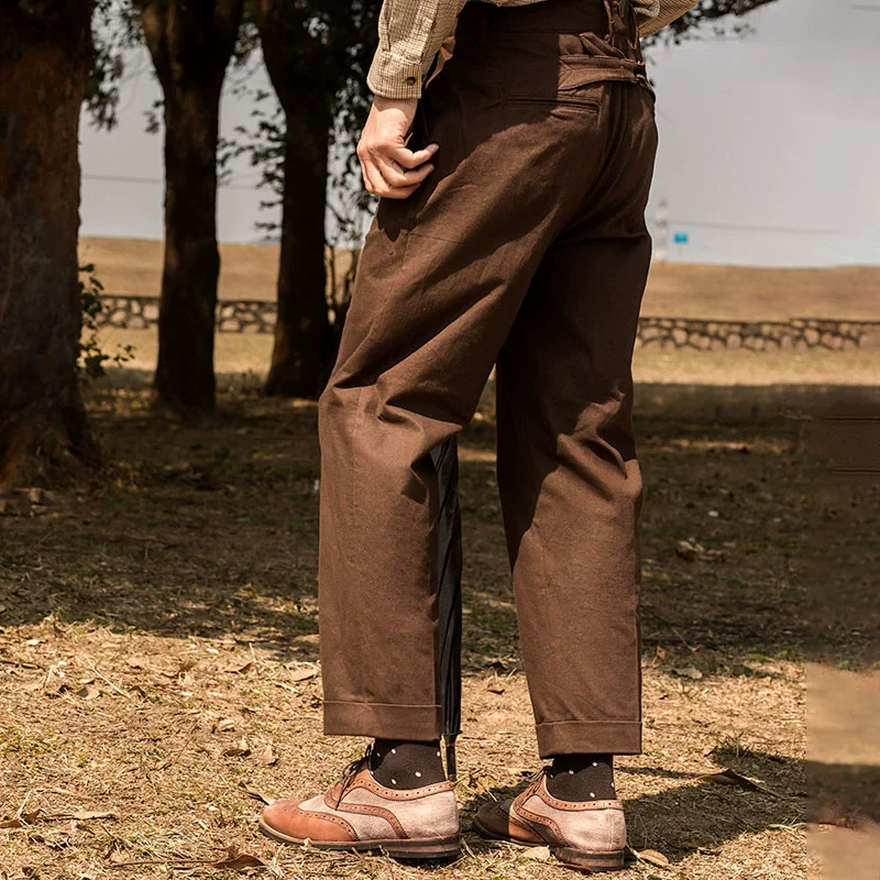 Cropped Cotton Twill Work Trousers - Image 2
