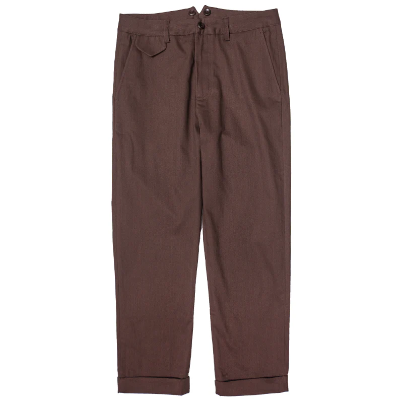 Cropped Cotton Twill Work Trousers - Image 6