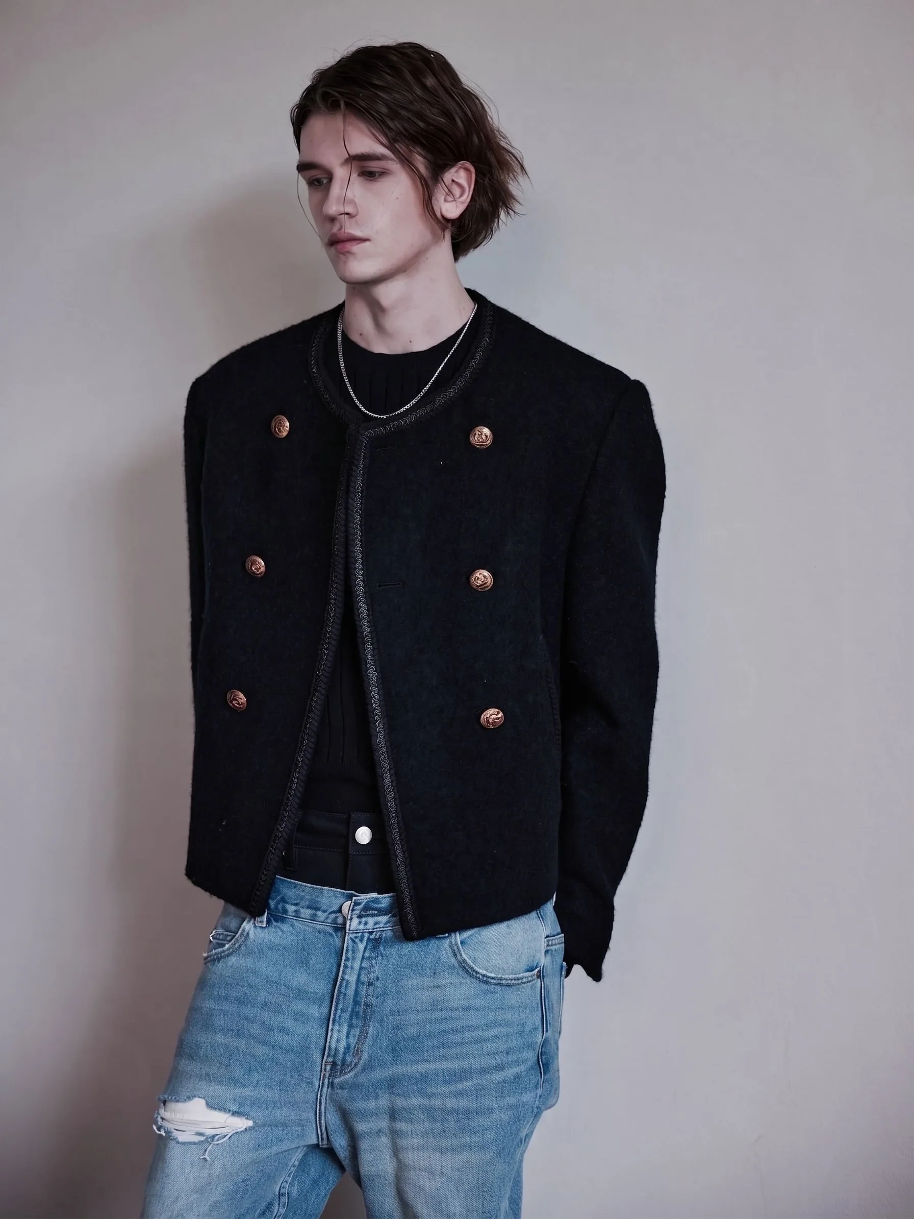 Cropped Double-Breasted Jacket - Image 2